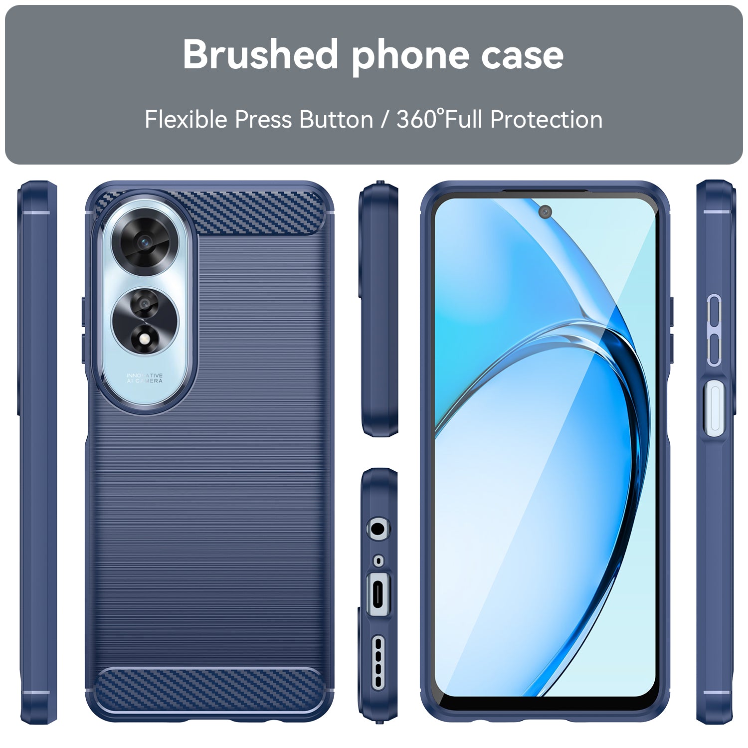 Oppo A60 4G Carbon Fibre Case [Navy]
