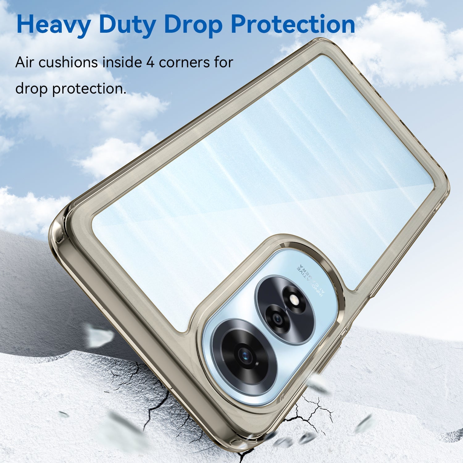Oppo A60 4G Soft Gel Bumper Case [Clear Grey]