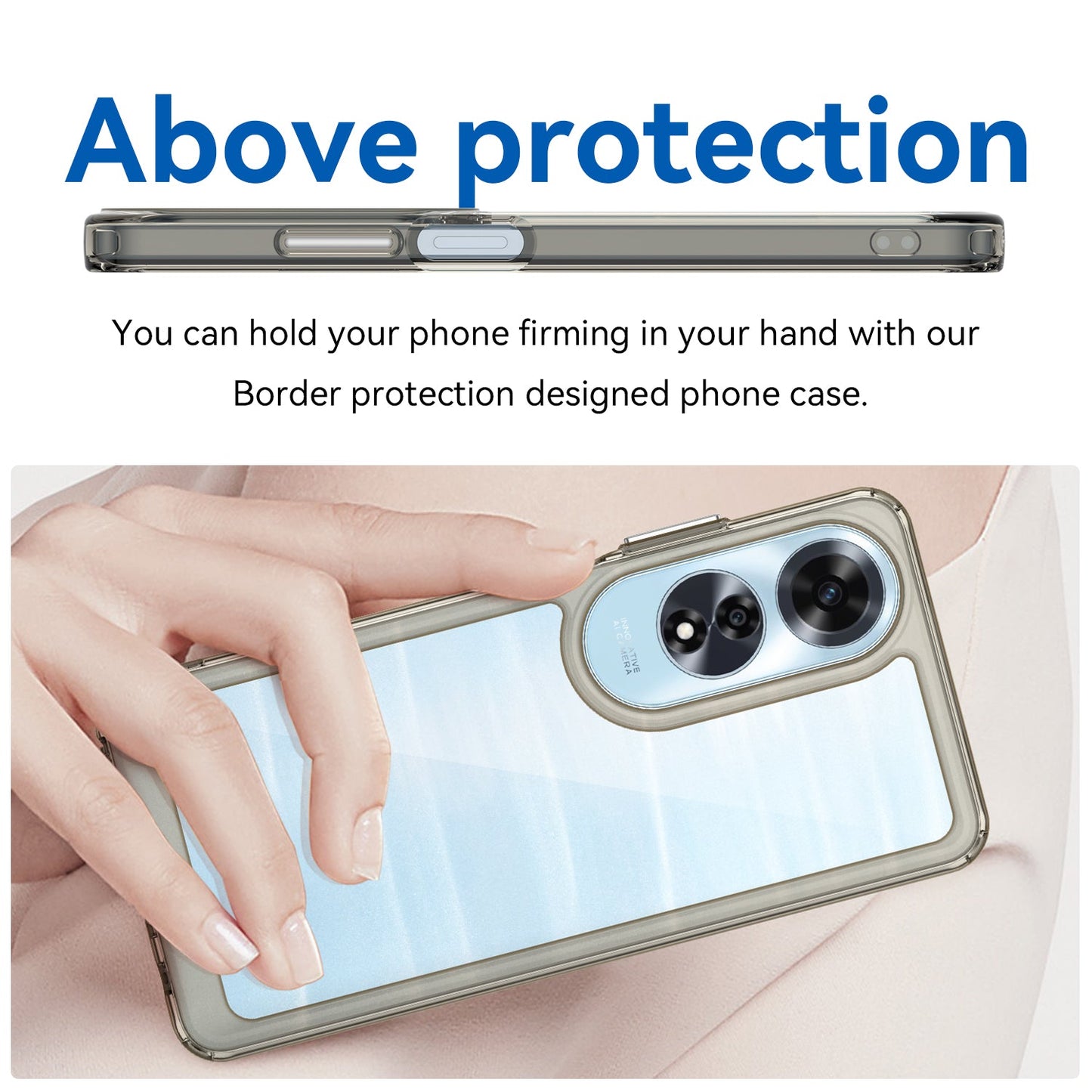 Oppo A60 4G Soft Gel Bumper Case [Clear Grey]