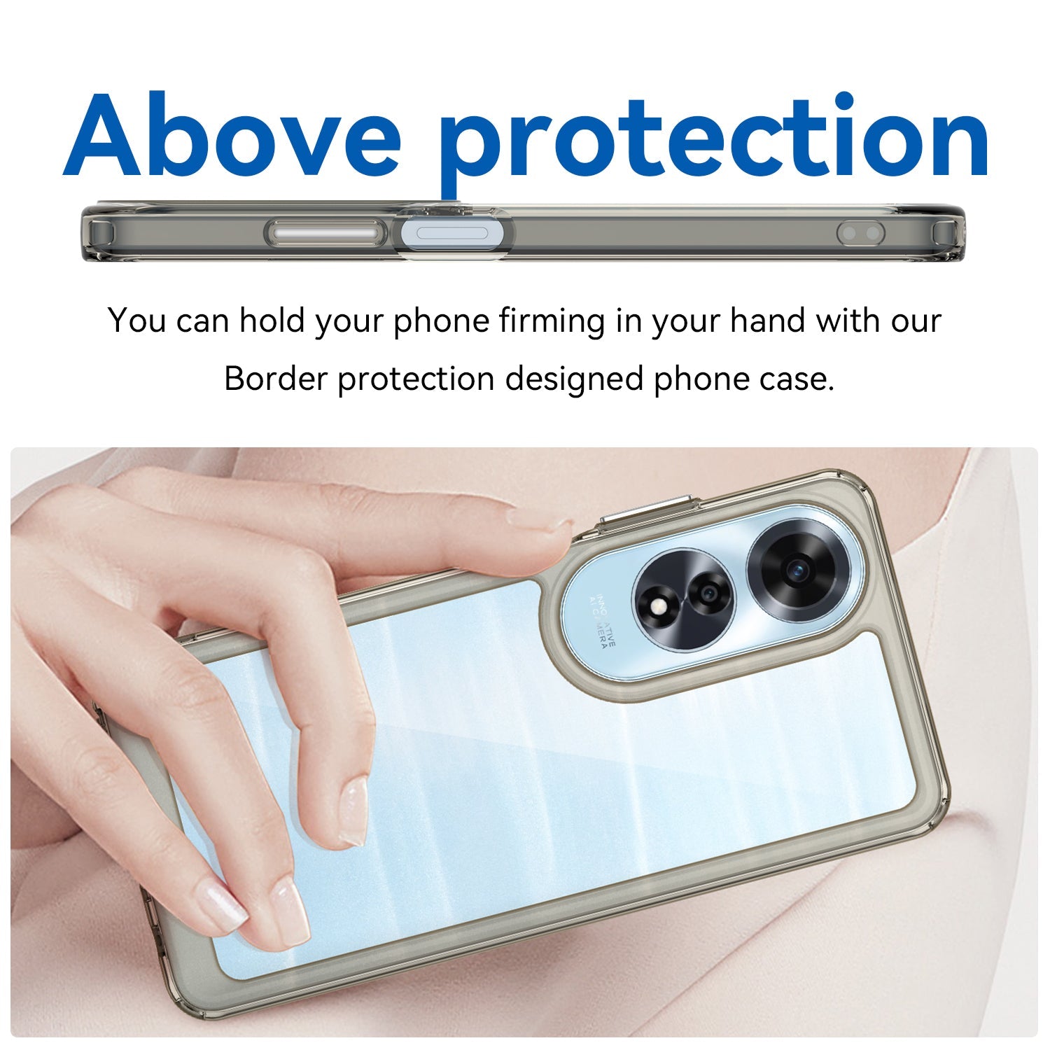 Oppo A60 4G Soft Gel Bumper Case [Clear Grey]
