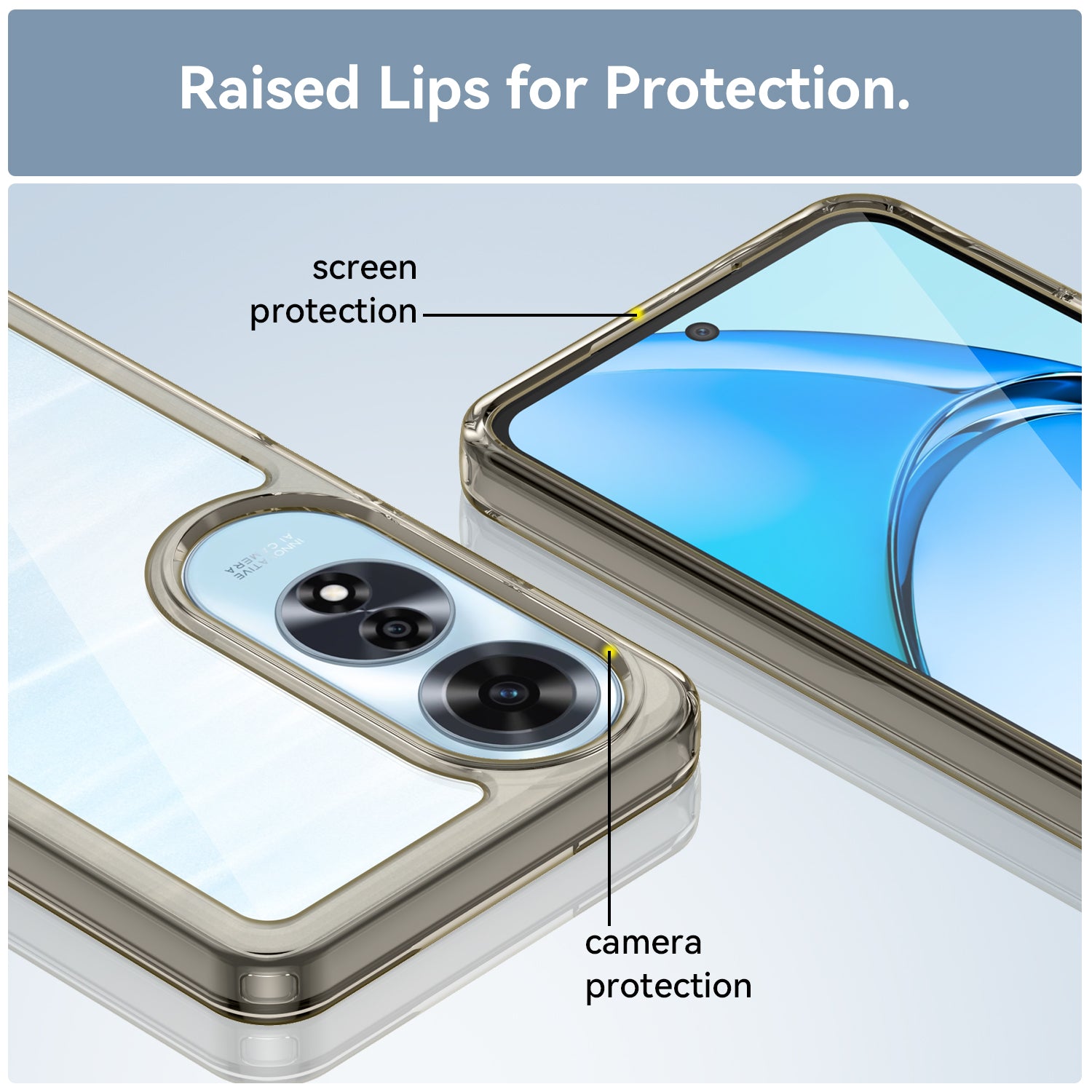 Oppo A60 4G Soft Gel Bumper Case [Clear Grey]