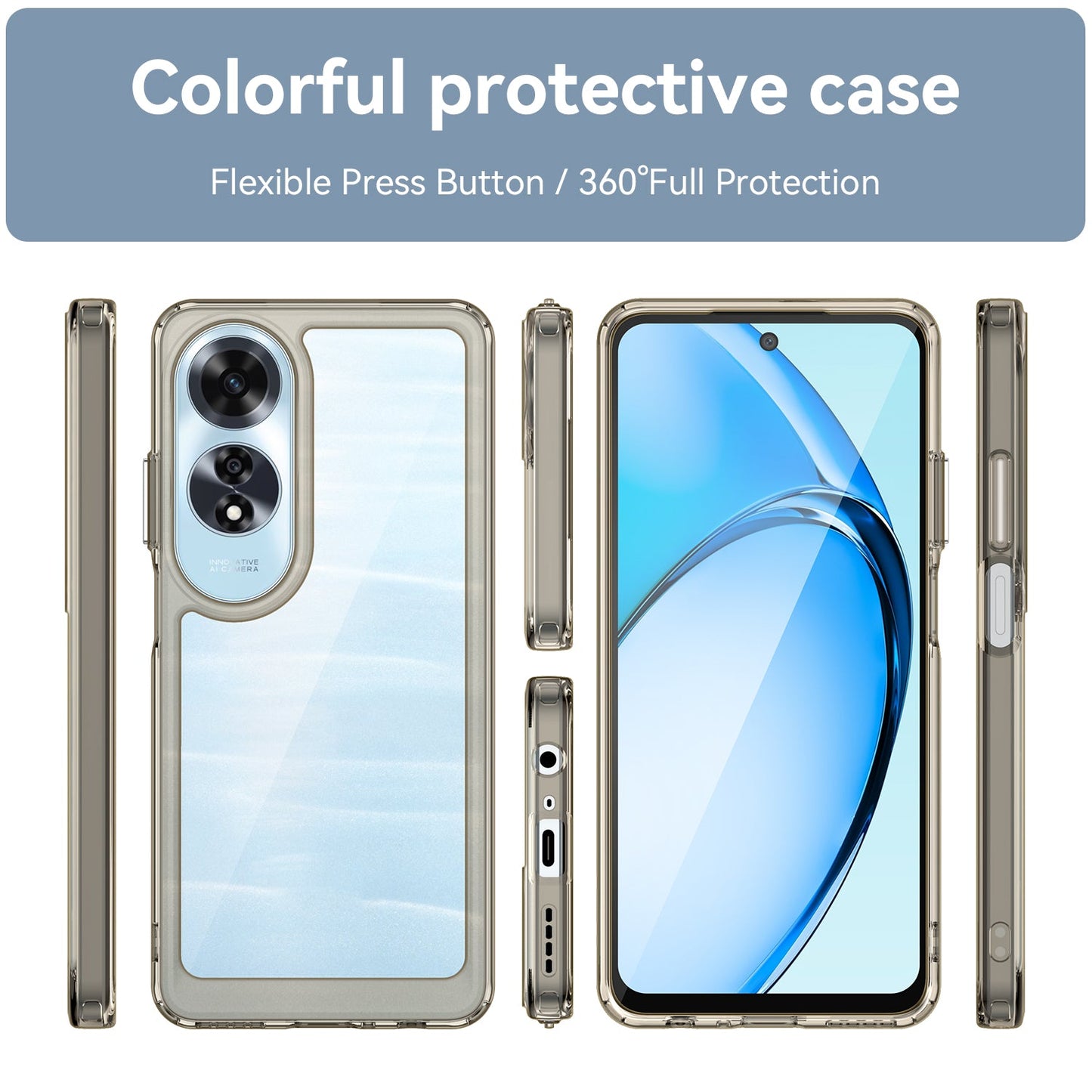 Oppo A60 4G Soft Gel Bumper Case [Clear Grey]