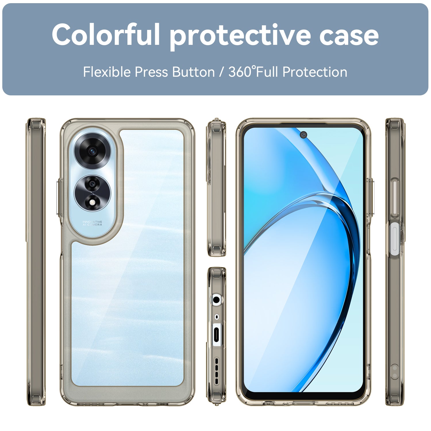 Oppo A60 4G Soft Gel Bumper Case [Clear Grey]