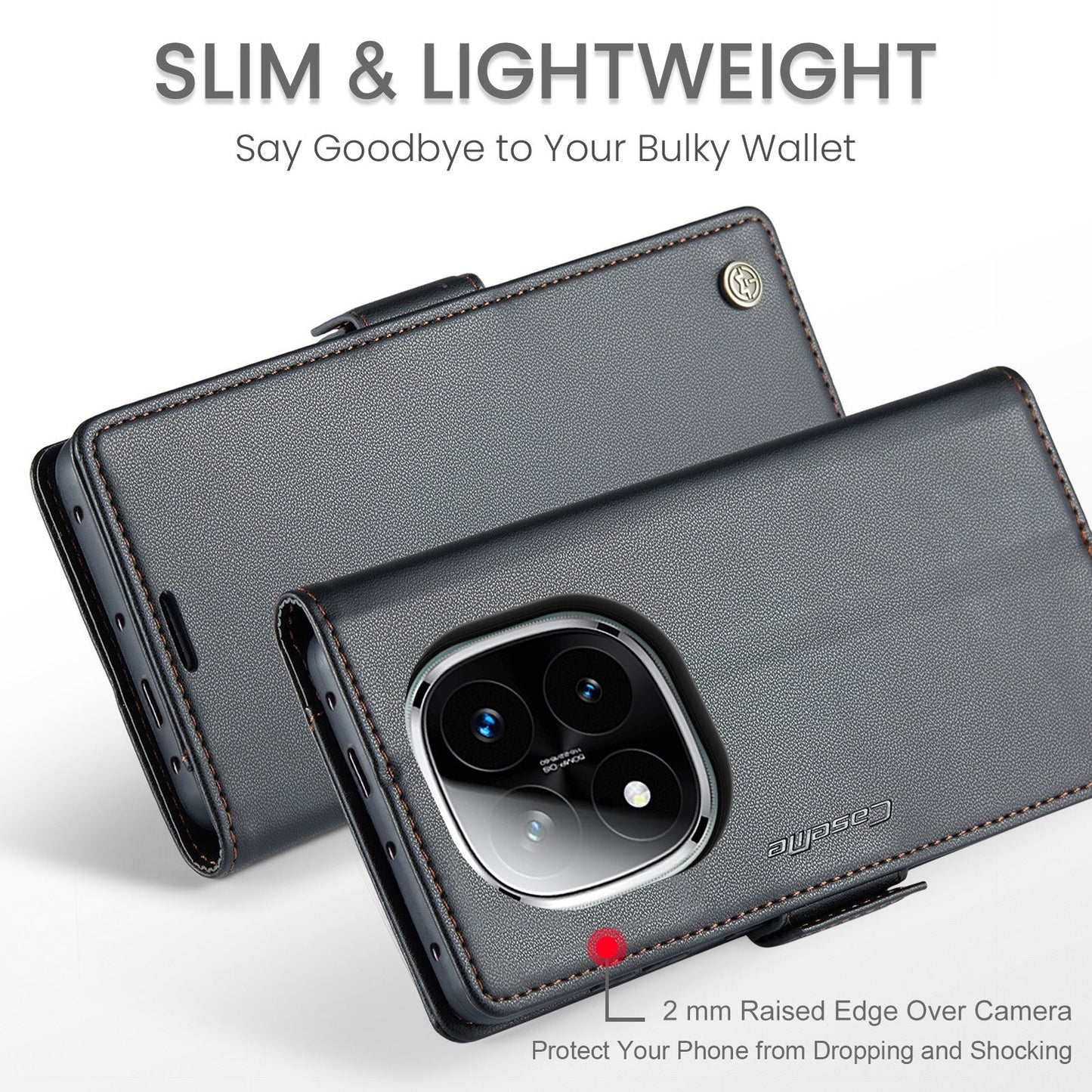 Xiaomi Redmi Note 14 Pro Plus 5G Pu Wallet Case [Black]