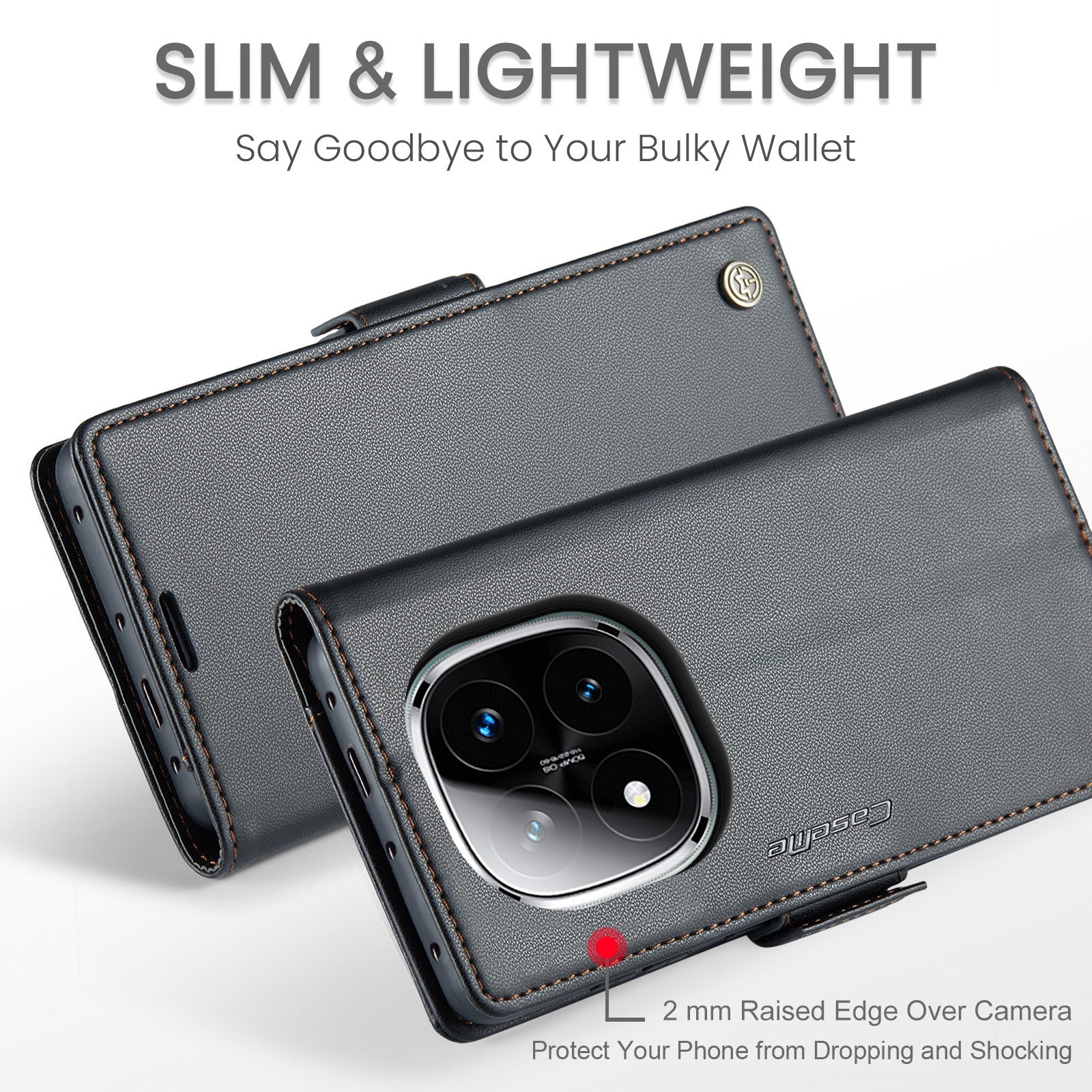 Xiaomi Redmi Note 14 Pro Plus 5G Pu Wallet Case [Black]