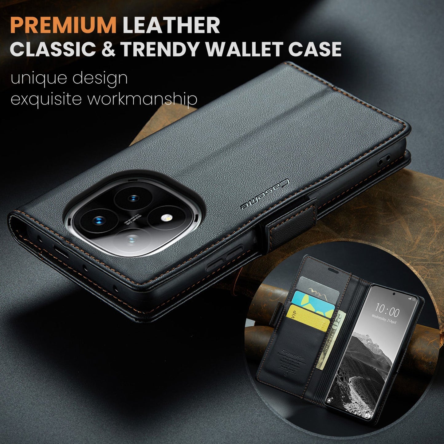 Xiaomi Redmi Note 14 Pro Plus 5G Pu Wallet Case [Black]