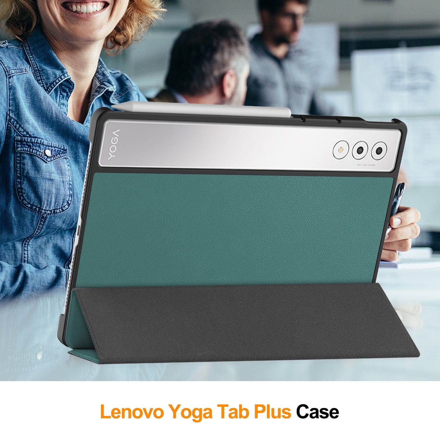 Yoga Tab Plus 12.7 Tri-fold Pu Case [Teal]