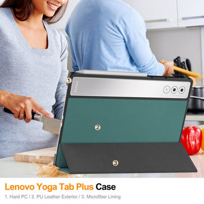 Yoga Tab Plus 12.7 Tri-fold Pu Case [Teal]