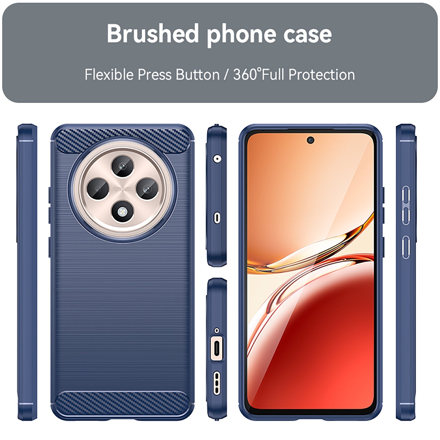 Oppo Reno 12F 5G Carbon Fibre Case [Navy]