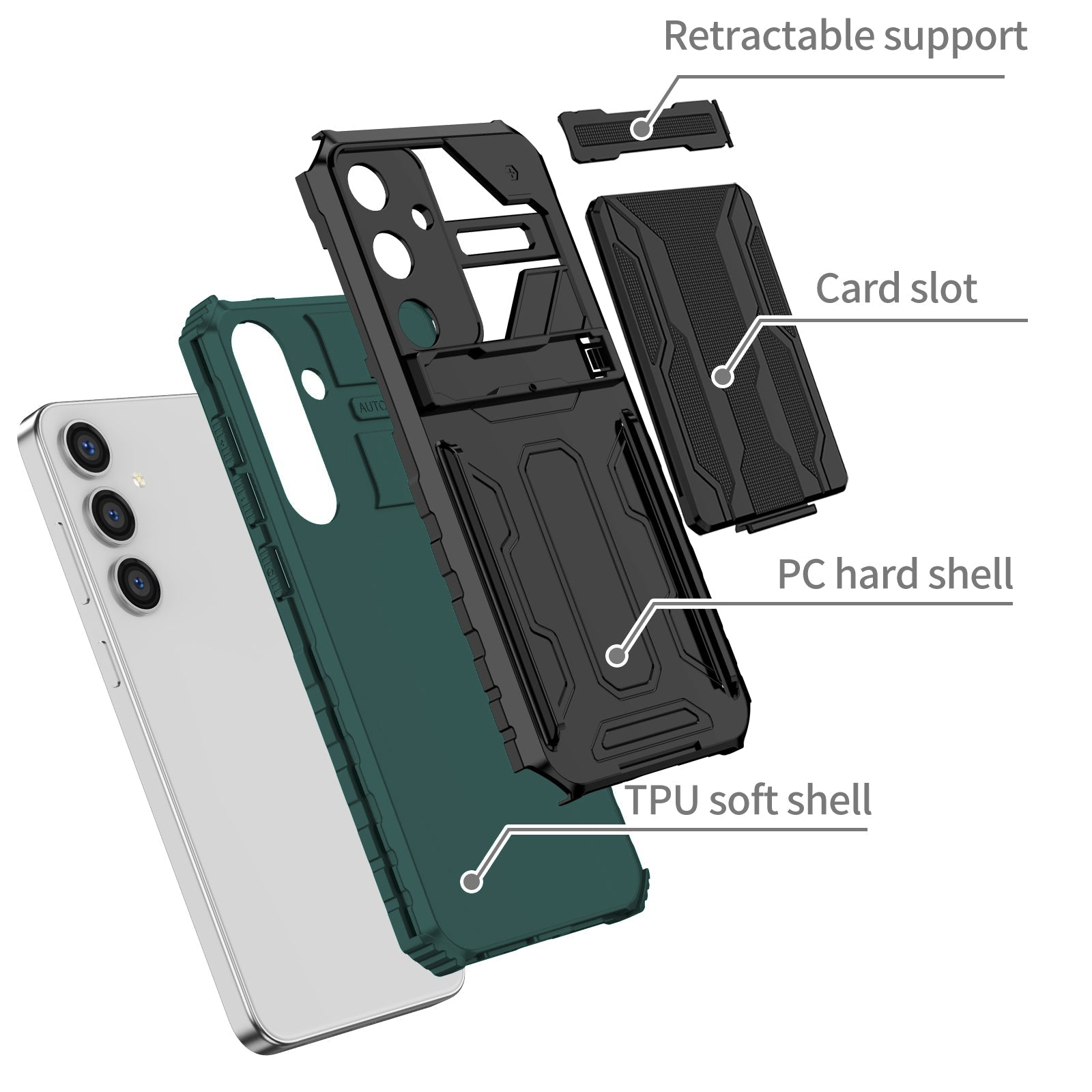 Galaxy S25 Plus Kickstand Heavy Duty Case [Teal]
