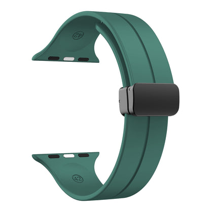 Magnetic Silicone Band for Apple Watch 44mm/45mm/46mm/49mm [Pine Green]