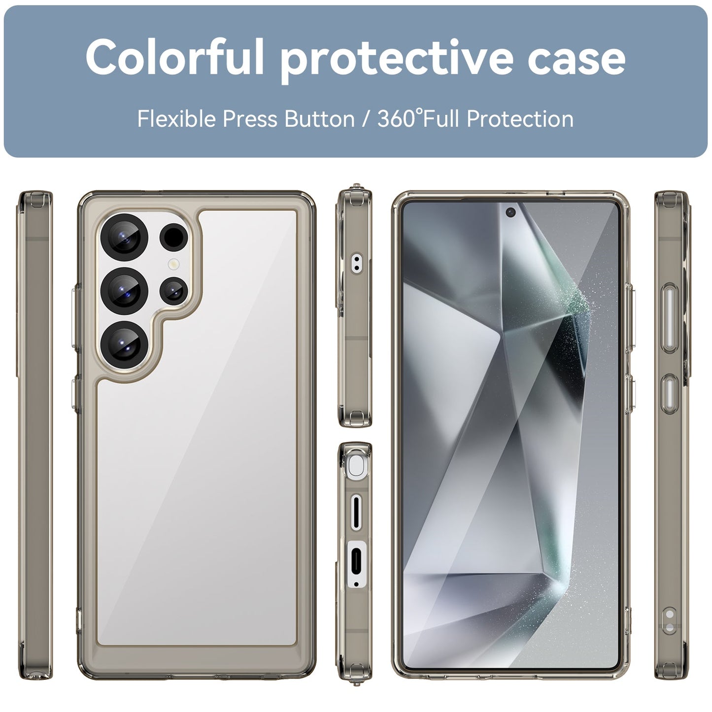 Galaxy S25 Ultra Soft Gel Bumper Case [Clear Grey]