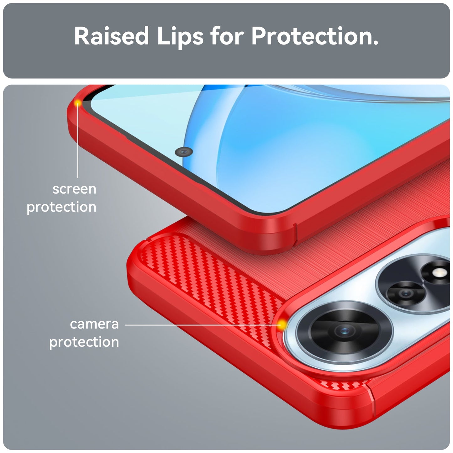 Oppo A60 4G Carbon Fibre Case [Red]