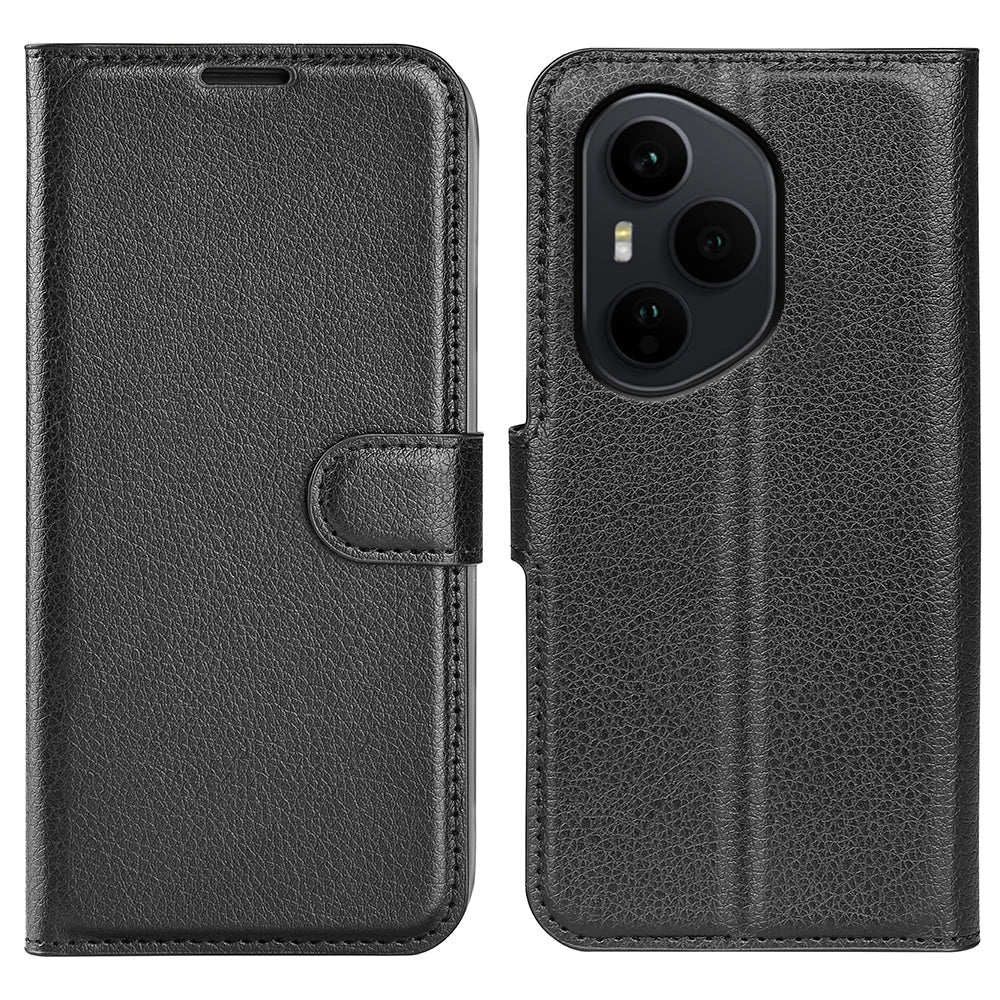 Honor 400 Pro Pu Wallet Case [Black]