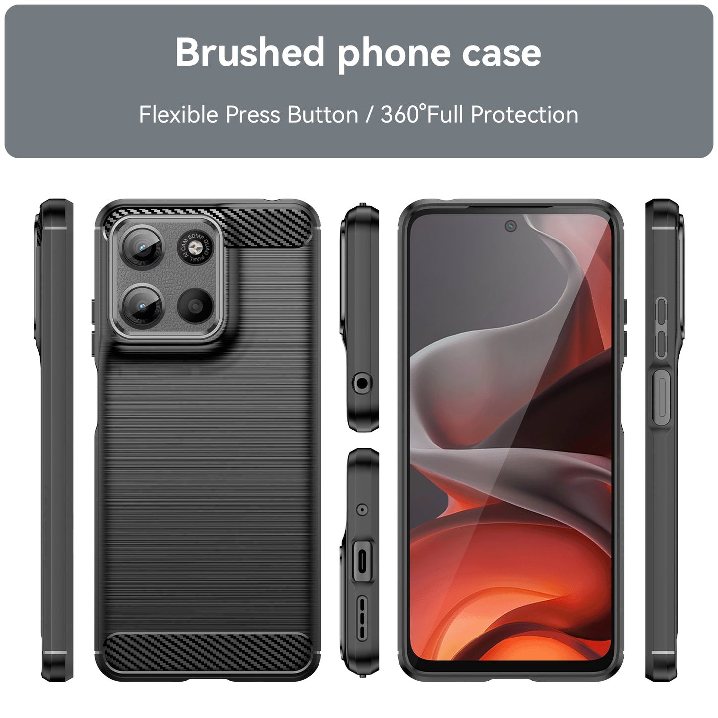 Moto G15 Carbon Fibre Case [Black]