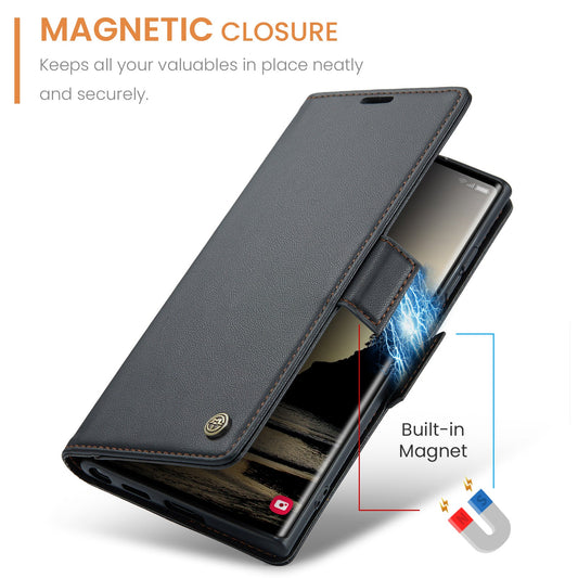 Galaxy S25 Ultra Pu Wallet Case [Black]