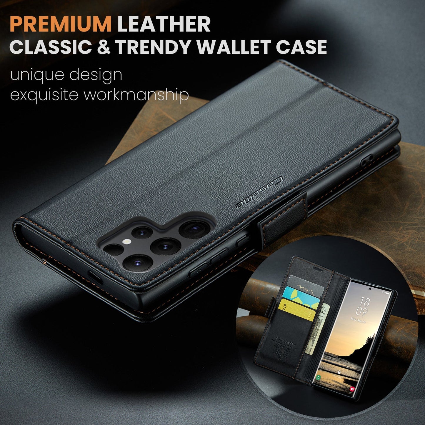 Galaxy S25 Ultra Pu Wallet Case [Black]