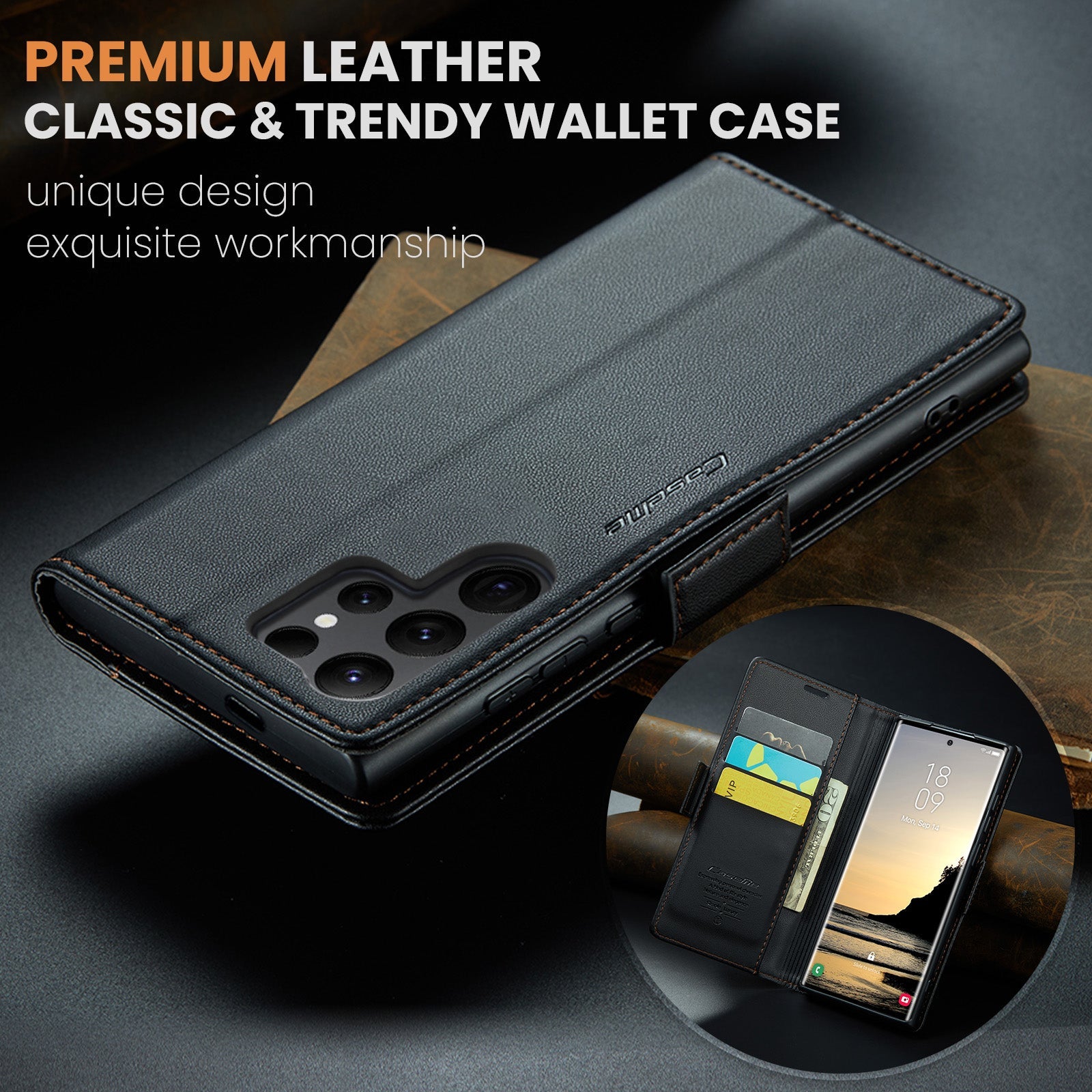 Galaxy S25 Ultra Pu Wallet Case [Black]