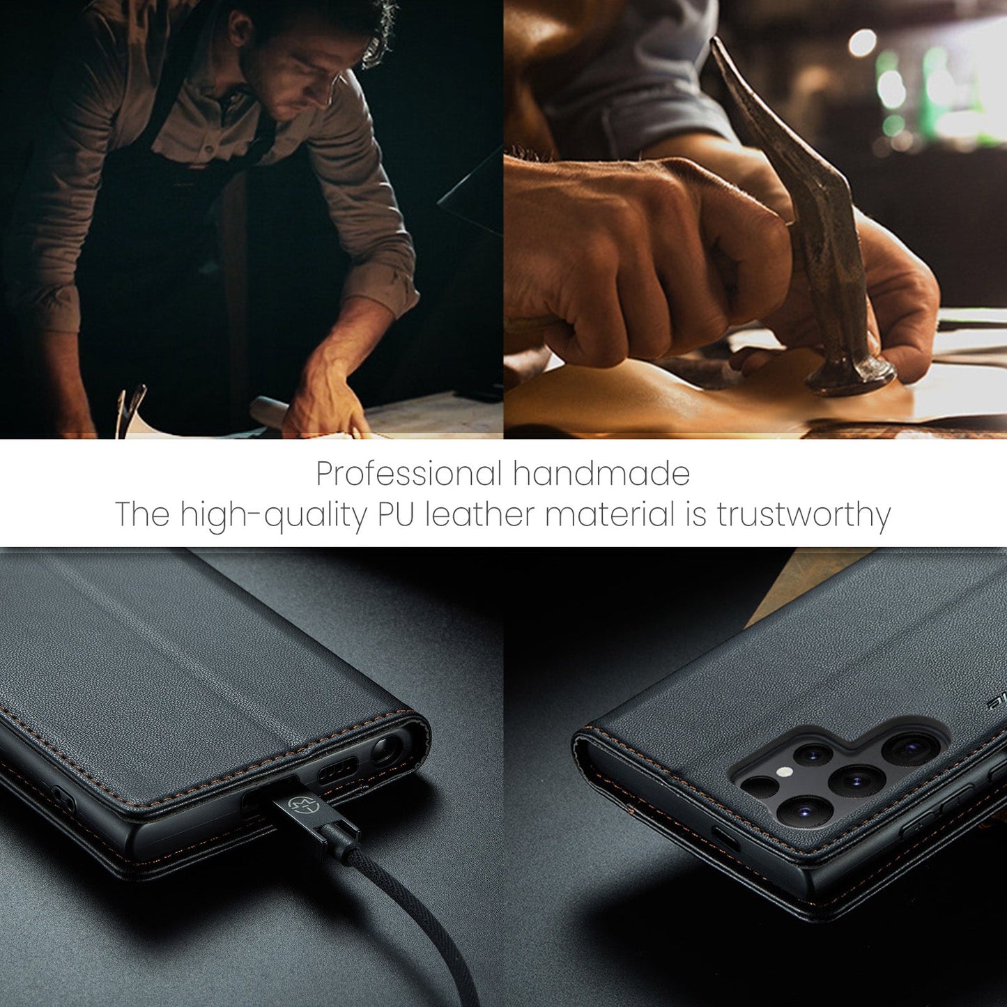 Galaxy S25 Ultra Pu Wallet Case [Black]