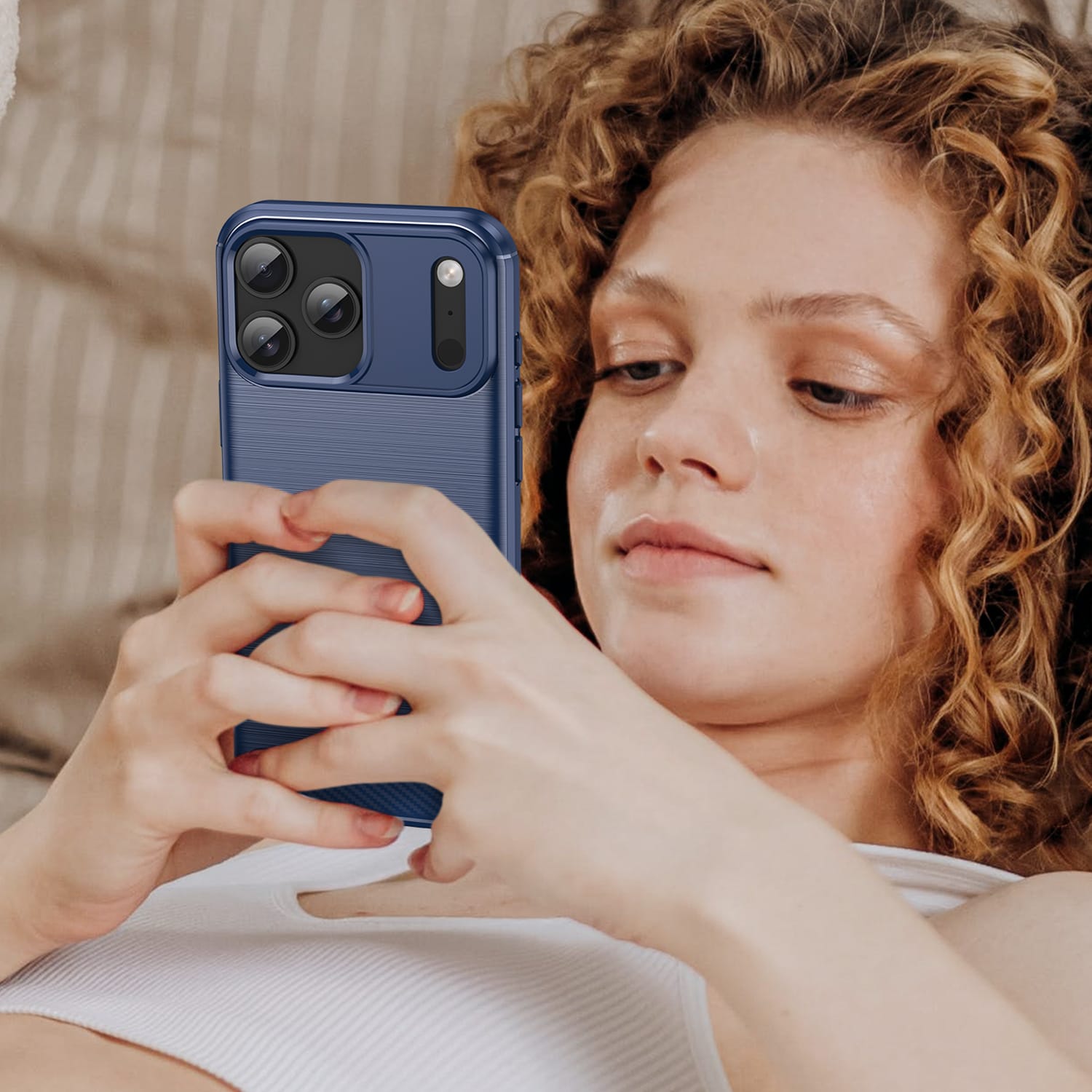 Iphone 17 Pro Max Carbon Fibre Case [Navy]