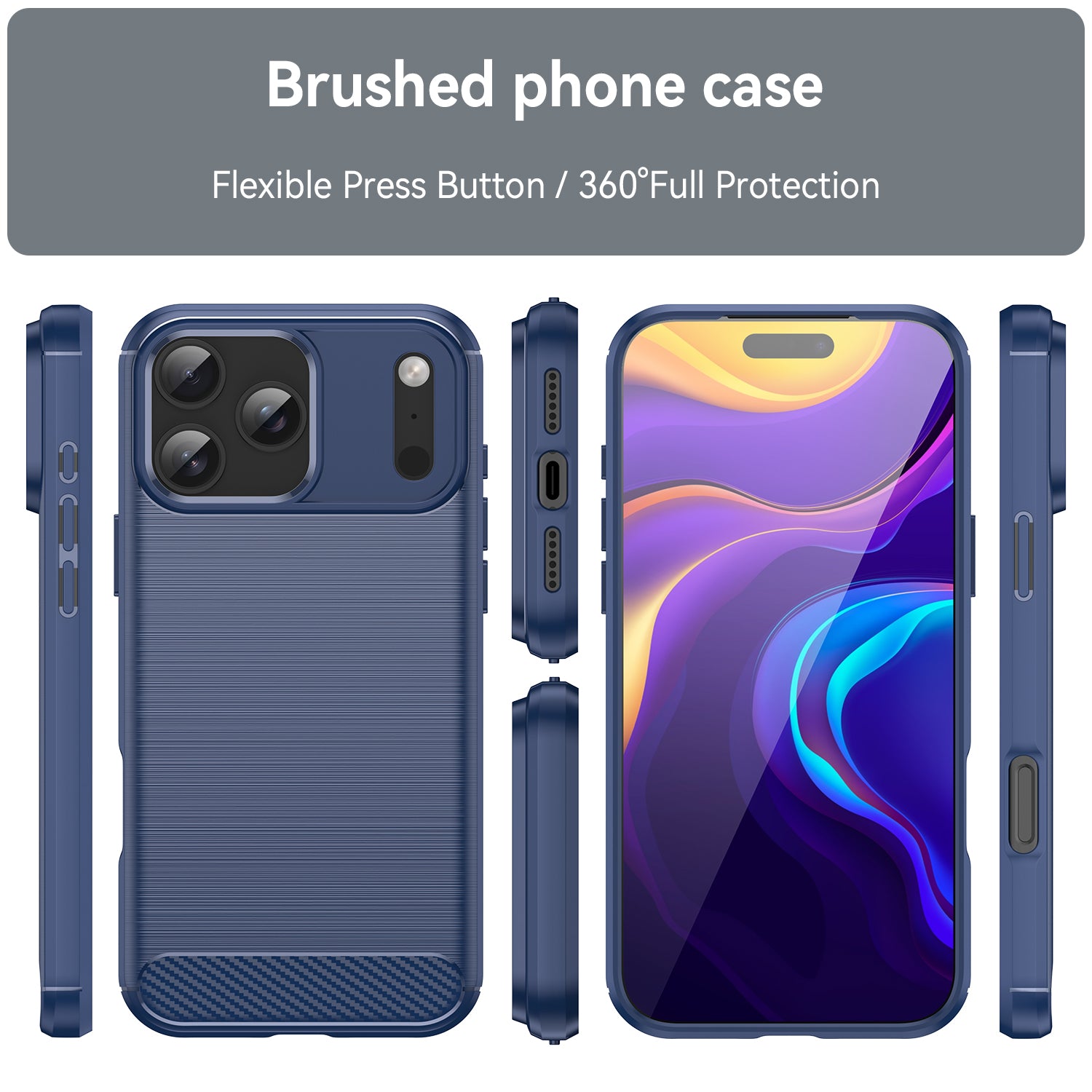 Iphone 17 Pro Max Carbon Fibre Case [Navy]