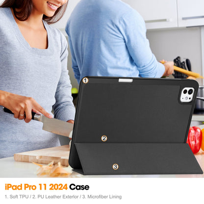 Ipad Pro 11" (M4 2024, M5 2025) Pen Holder Case [Black]