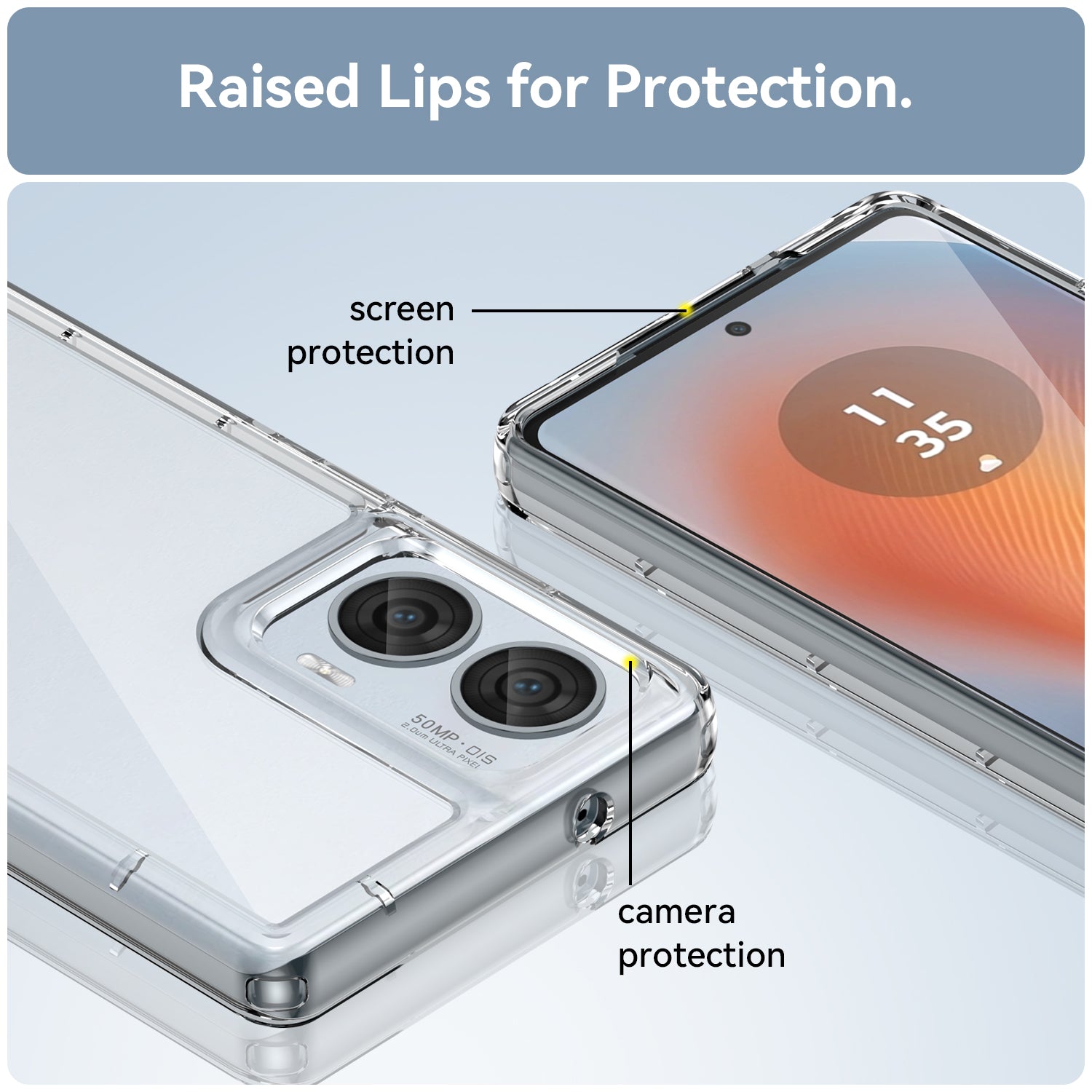Moto Edge 50 Fusion Soft Gel Bumper Case [Clear]