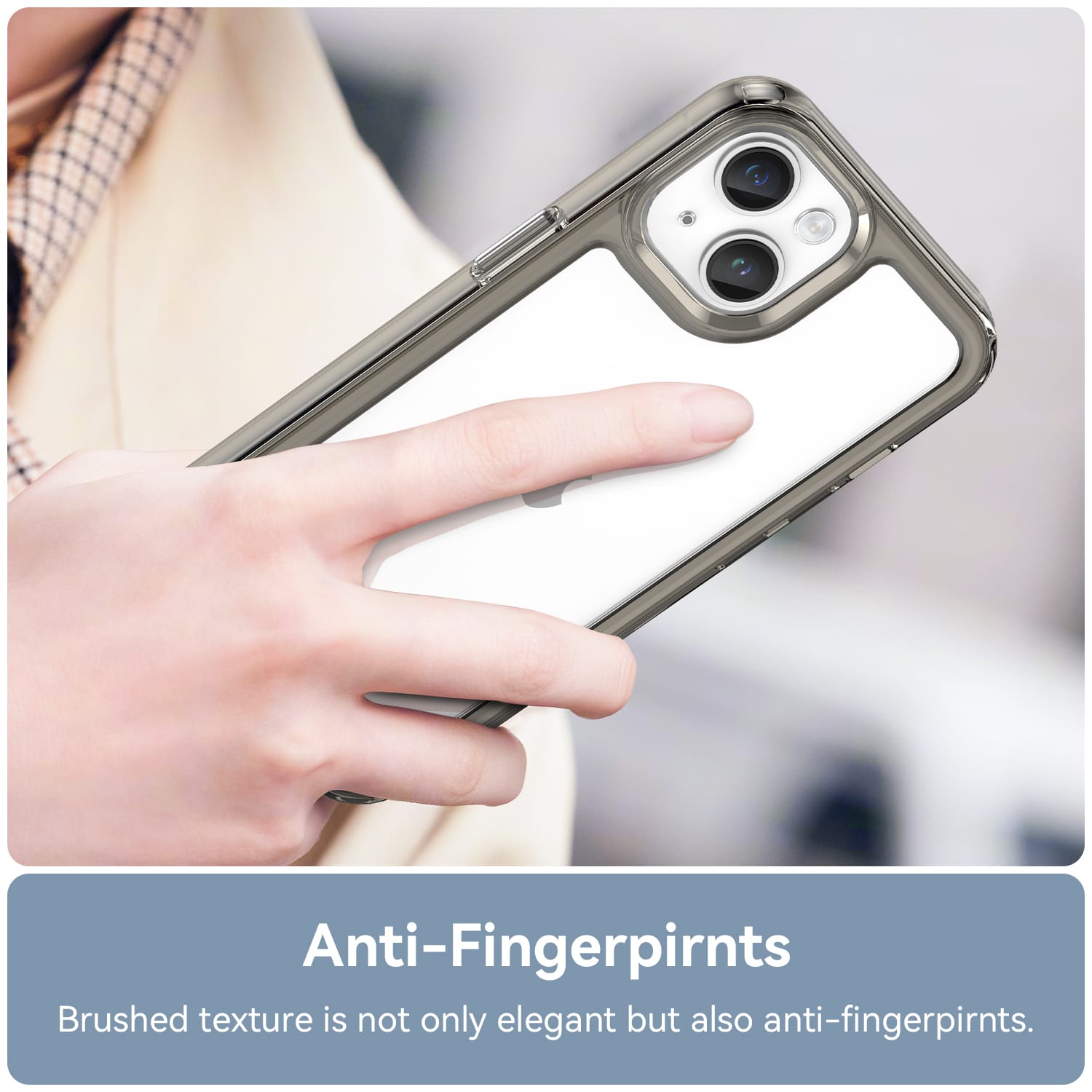 Iphone 14 Plus Soft Gel Case [Clear Grey]