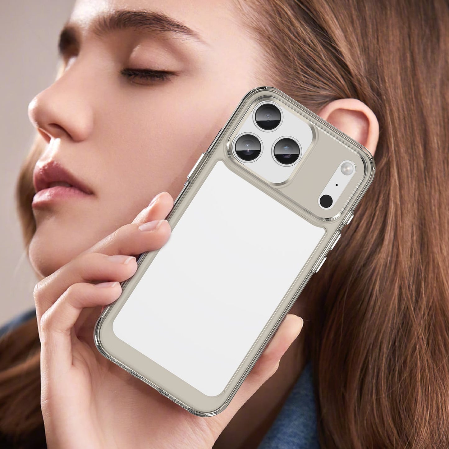 Iphone 17 Pro Max Soft Gel Case [Clear Grey]