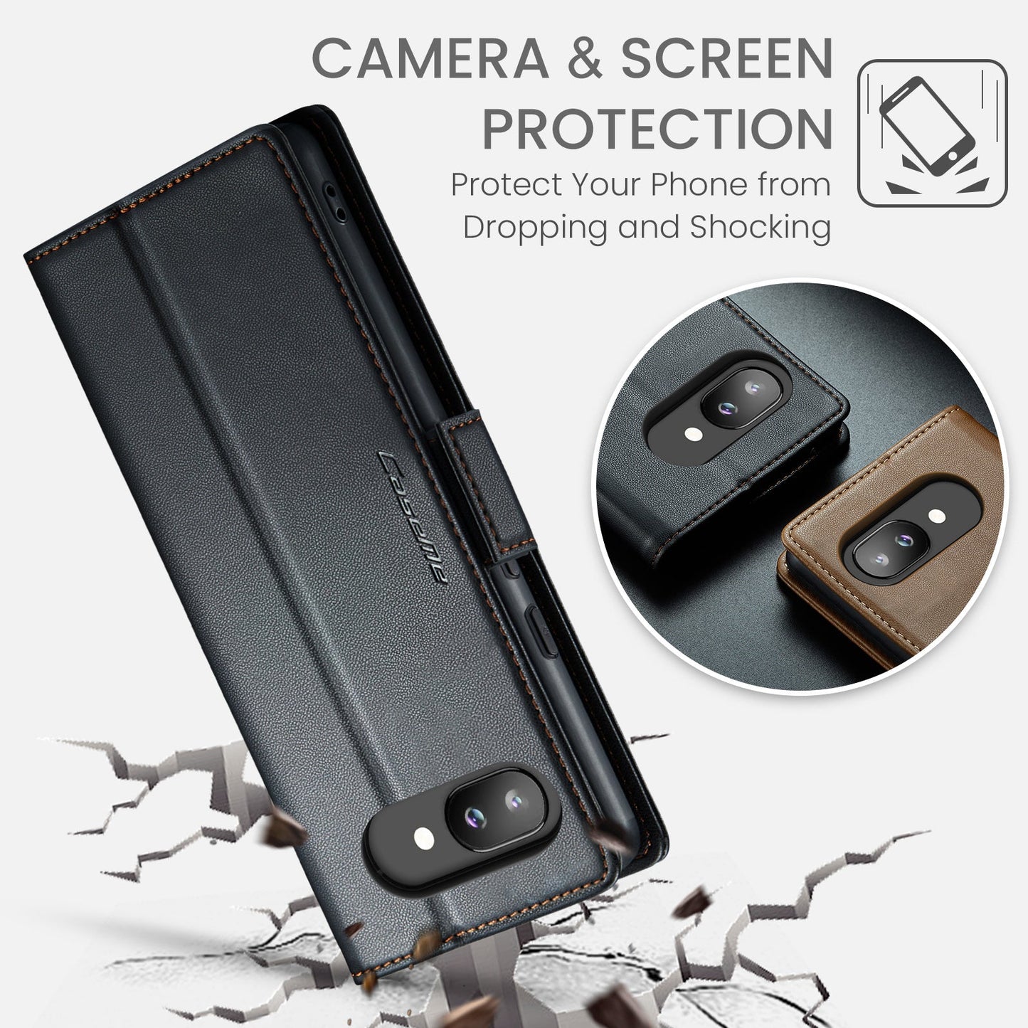 Google Pixel 9A Pu Wallet Case [Black]
