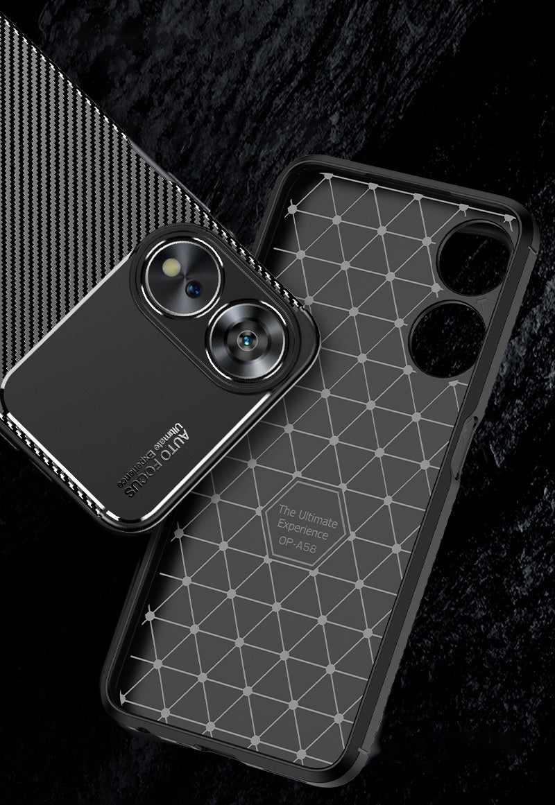 OPPO A78 5G Carbon Fibre Case Black