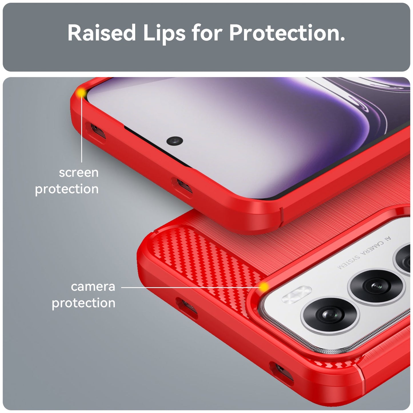 Oppo Reno 12 Carbon Fibre Case [Red]