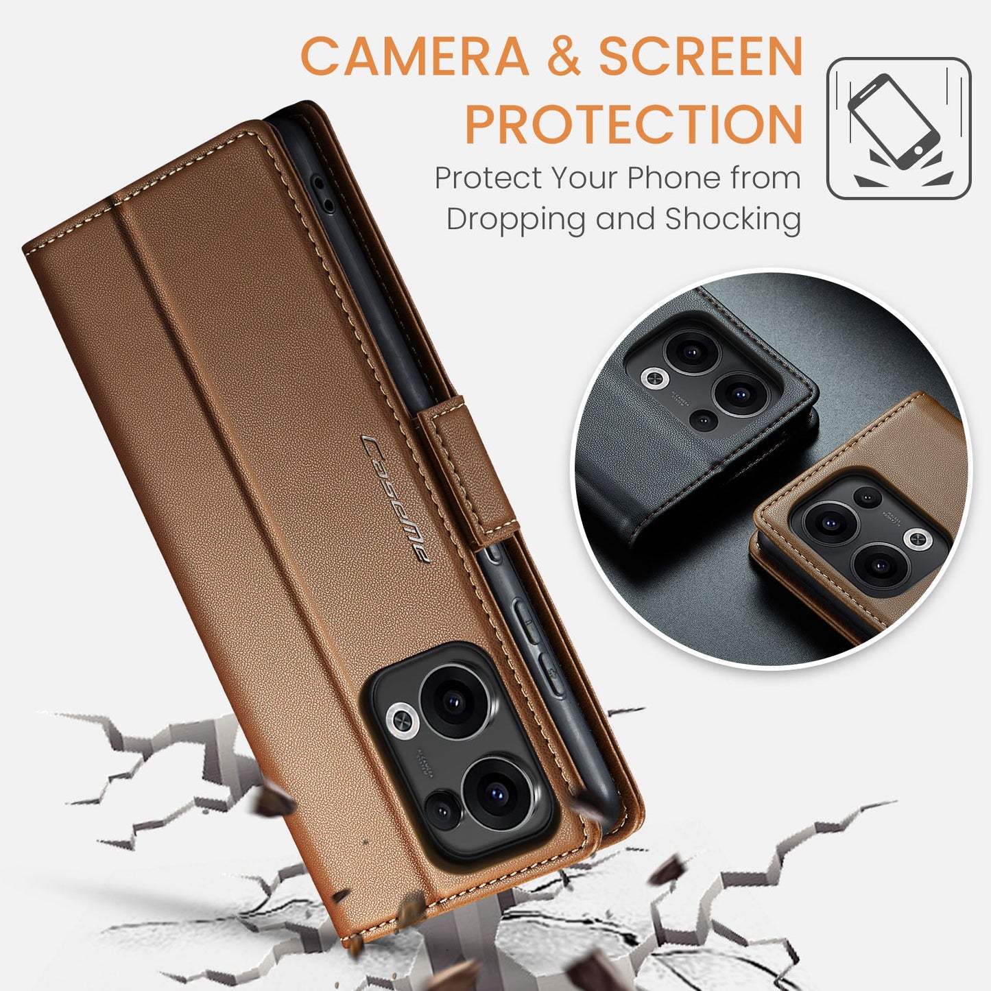 Oppo Reno 13 5G Pu Wallet Case [Brown]