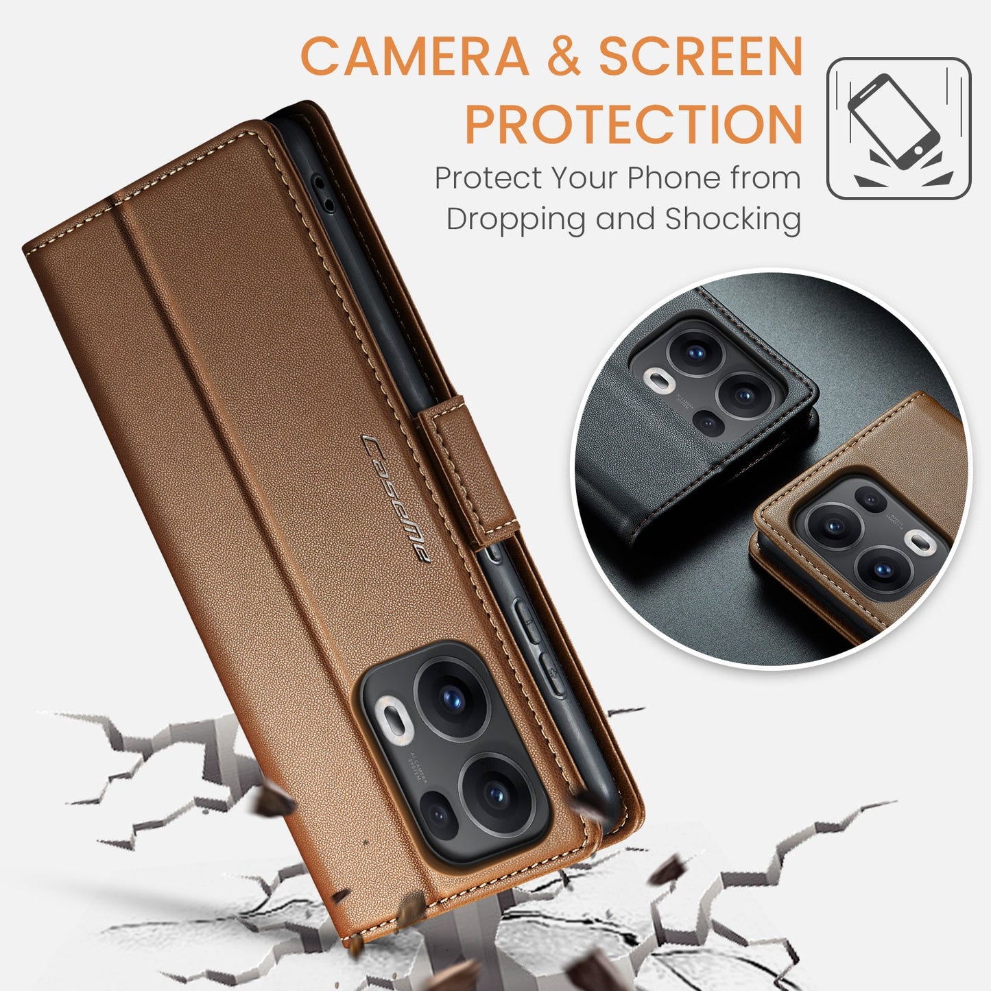 Oppo Reno 13 Pro 5G Pu Wallet Case [Brown]