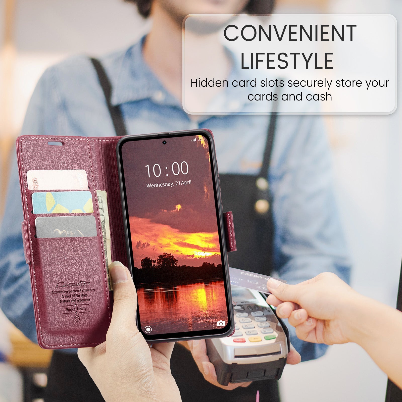 Xiaomi Redmi Note 14 5G Pu Wallet Case [Maroon]