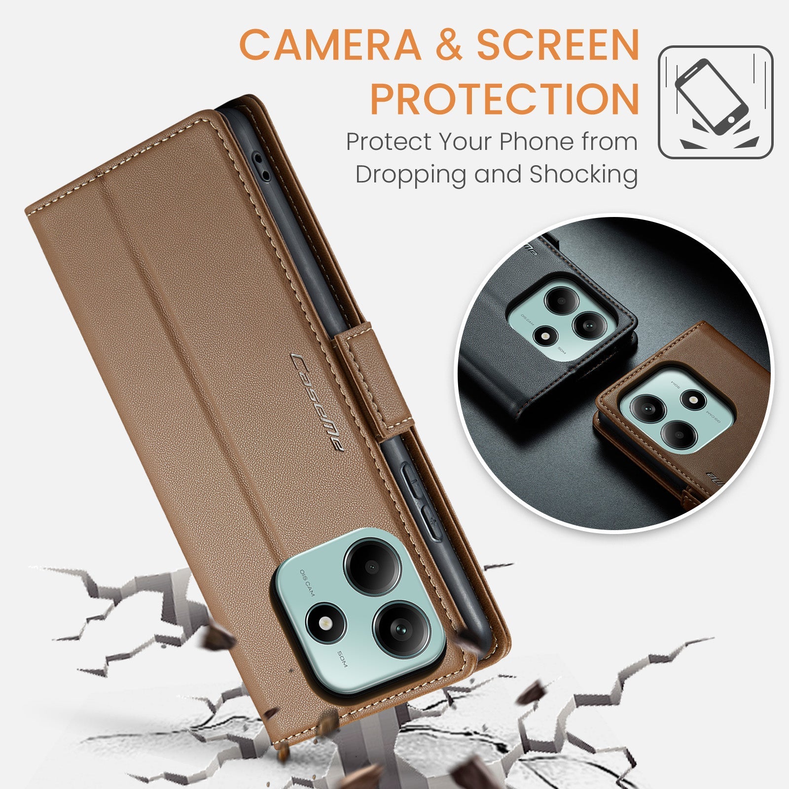 Xiaomi Redmi Note 14 5G Pu Wallet Case [Brown]