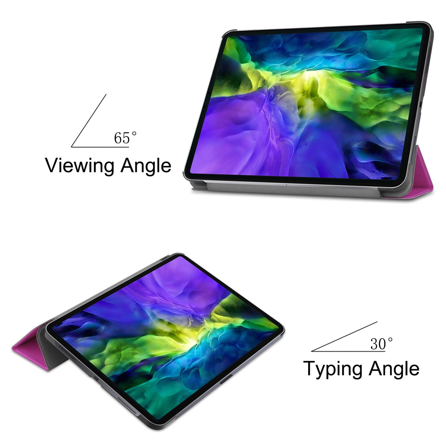 Ipad Pro 11 2020 (2nd Gen) Tri-fold Pu Case [Purple]