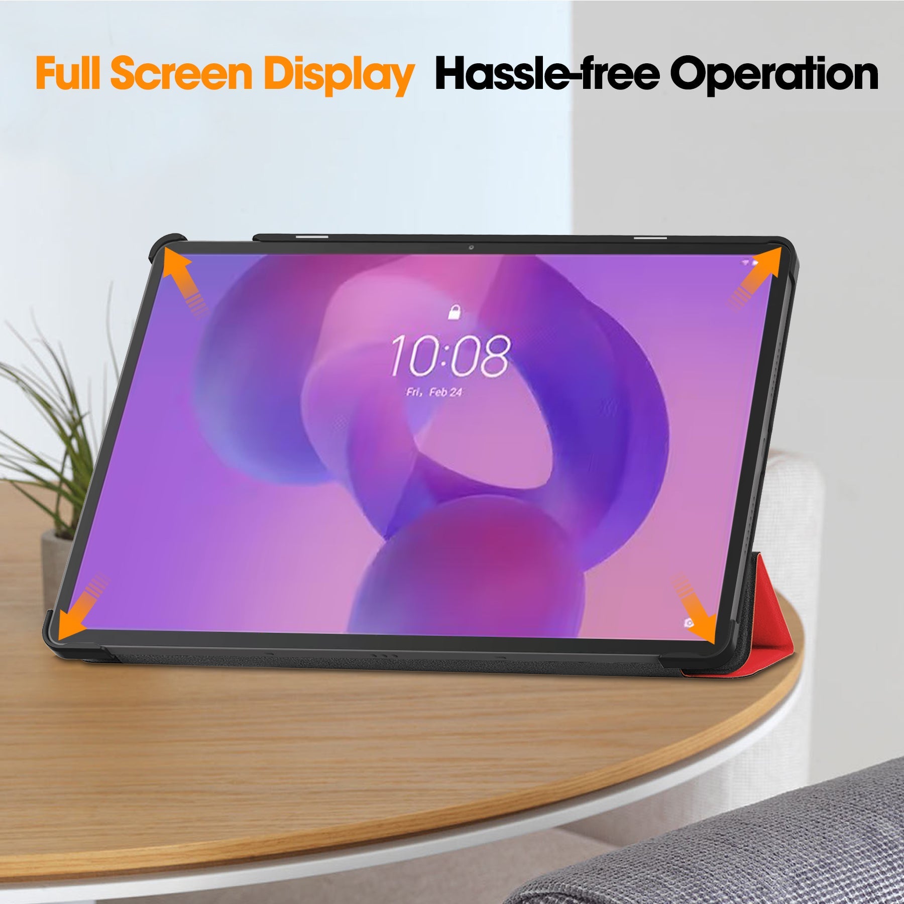 Lenovo Idea Tab Pro 12.7" Tb373 Tri-fold Pu Case [Red]