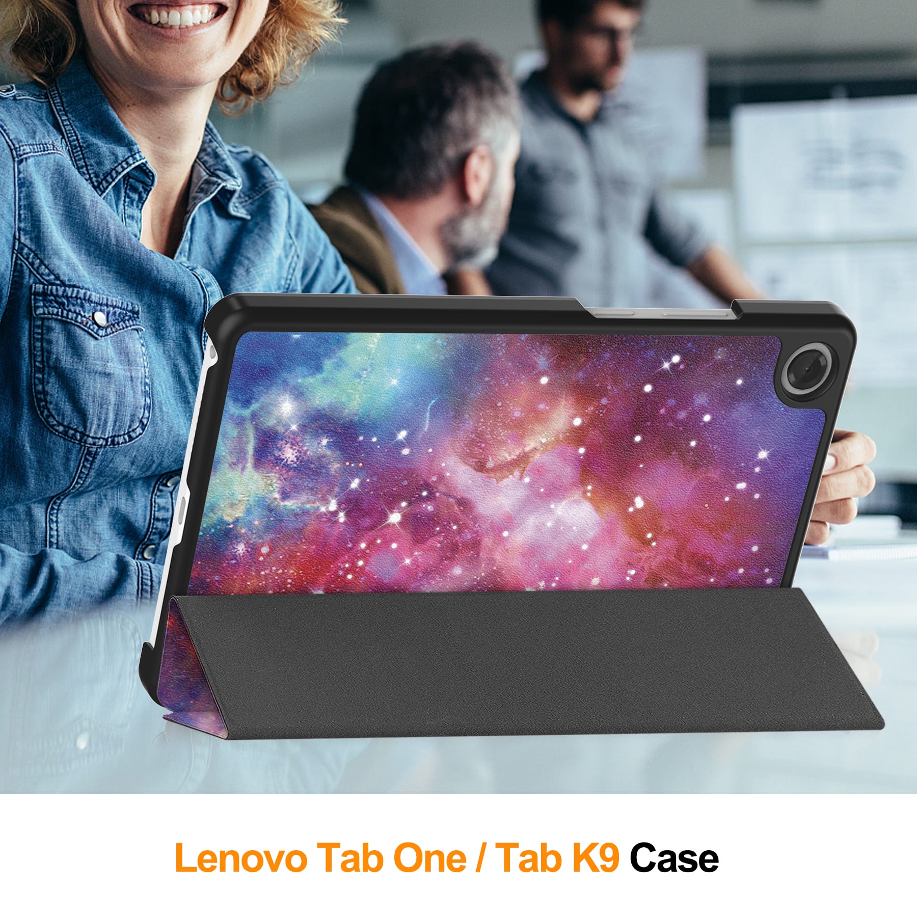 Lenovo Tab One 8.7" Designer Tri-fold Case [Galaxy]