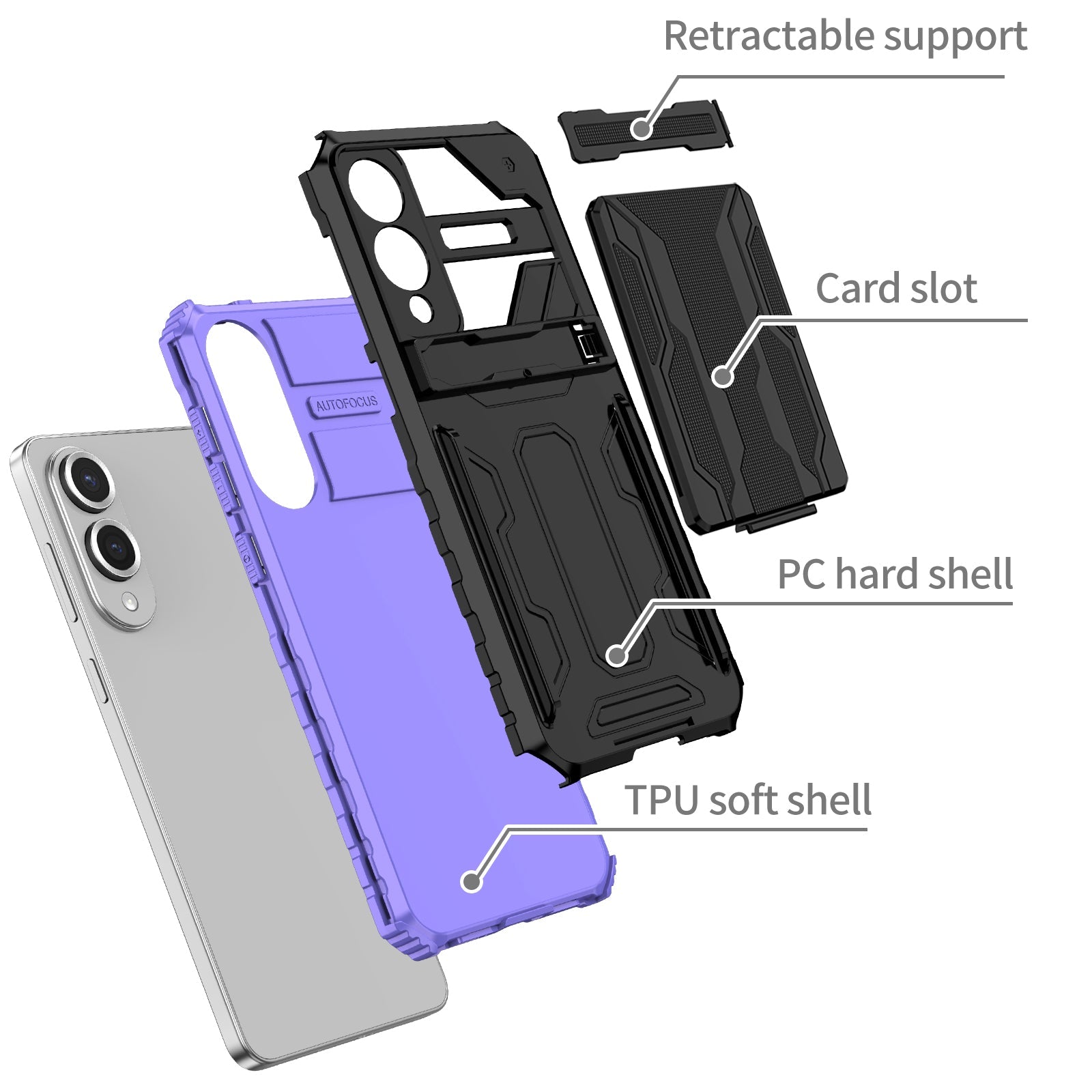 Galaxy S25 Edge Heavy Duty Case [Purple]