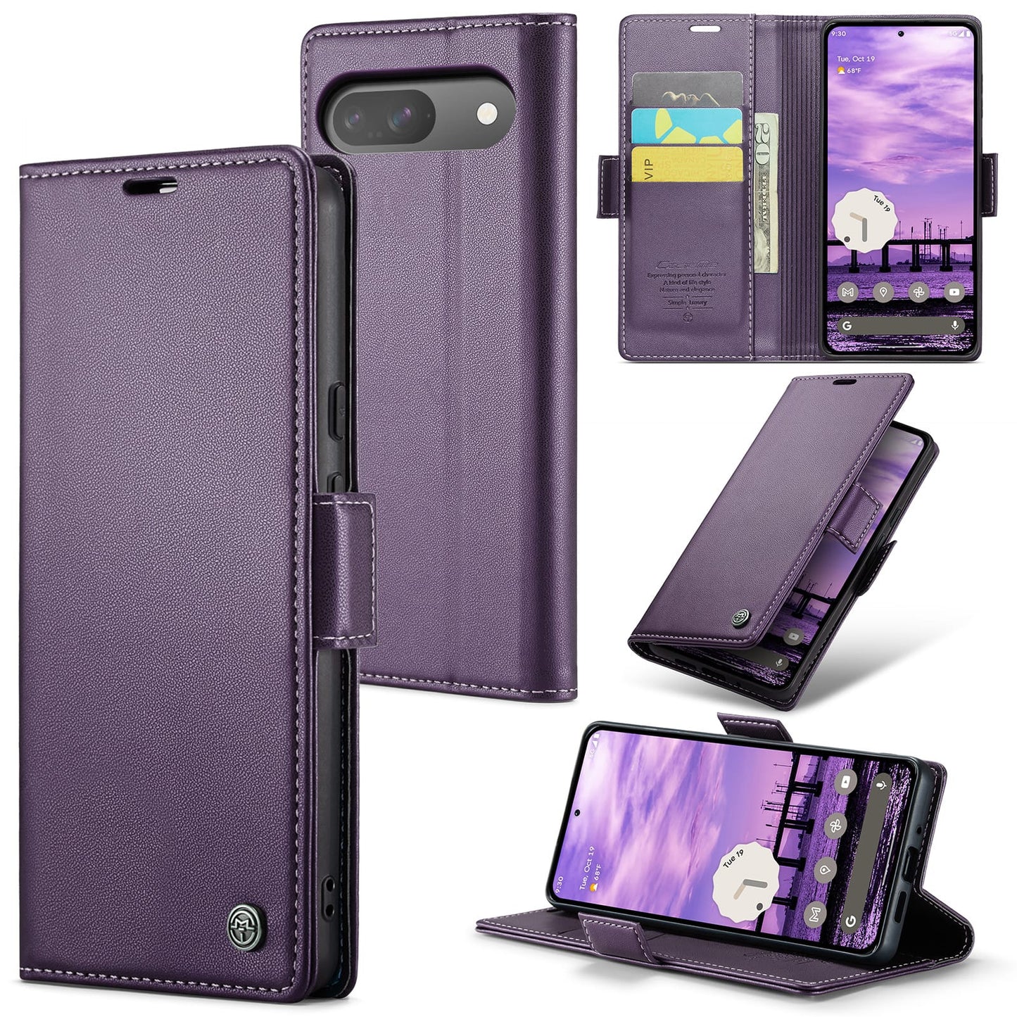 Google Pixel 10 Pro Pu Wallet Case [Purple]