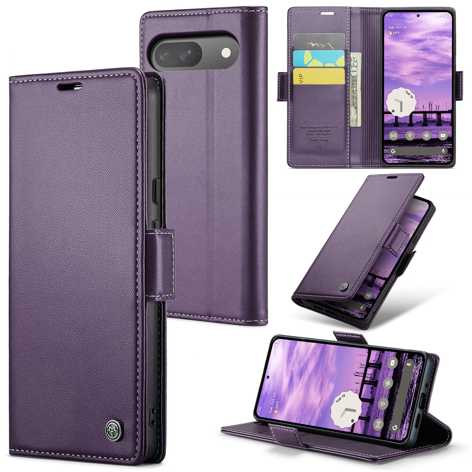 Google Pixel 10 Pro Pu Wallet Case [Purple]