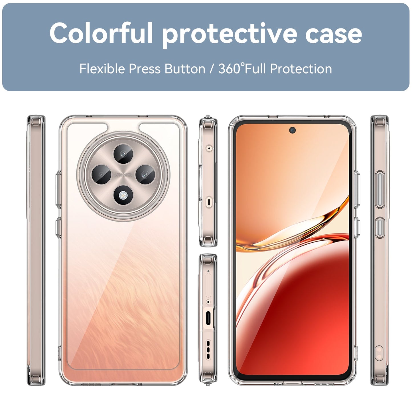 Oppo Reno 12F 5G Soft Gel Bumper Case [Clear]