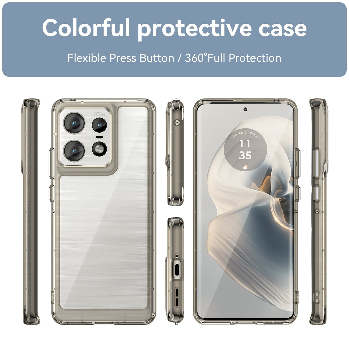 Moto Edge 50 Pro Soft Gel Bumper Case [Clear Grey]