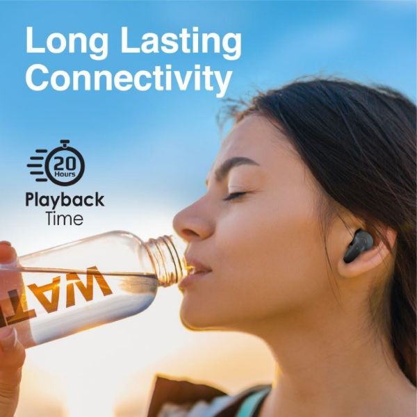 PROMATE In-Ear HD BT Earbuds Intellitouch & 230mAh Charge Case Black (LUSH-BLK)