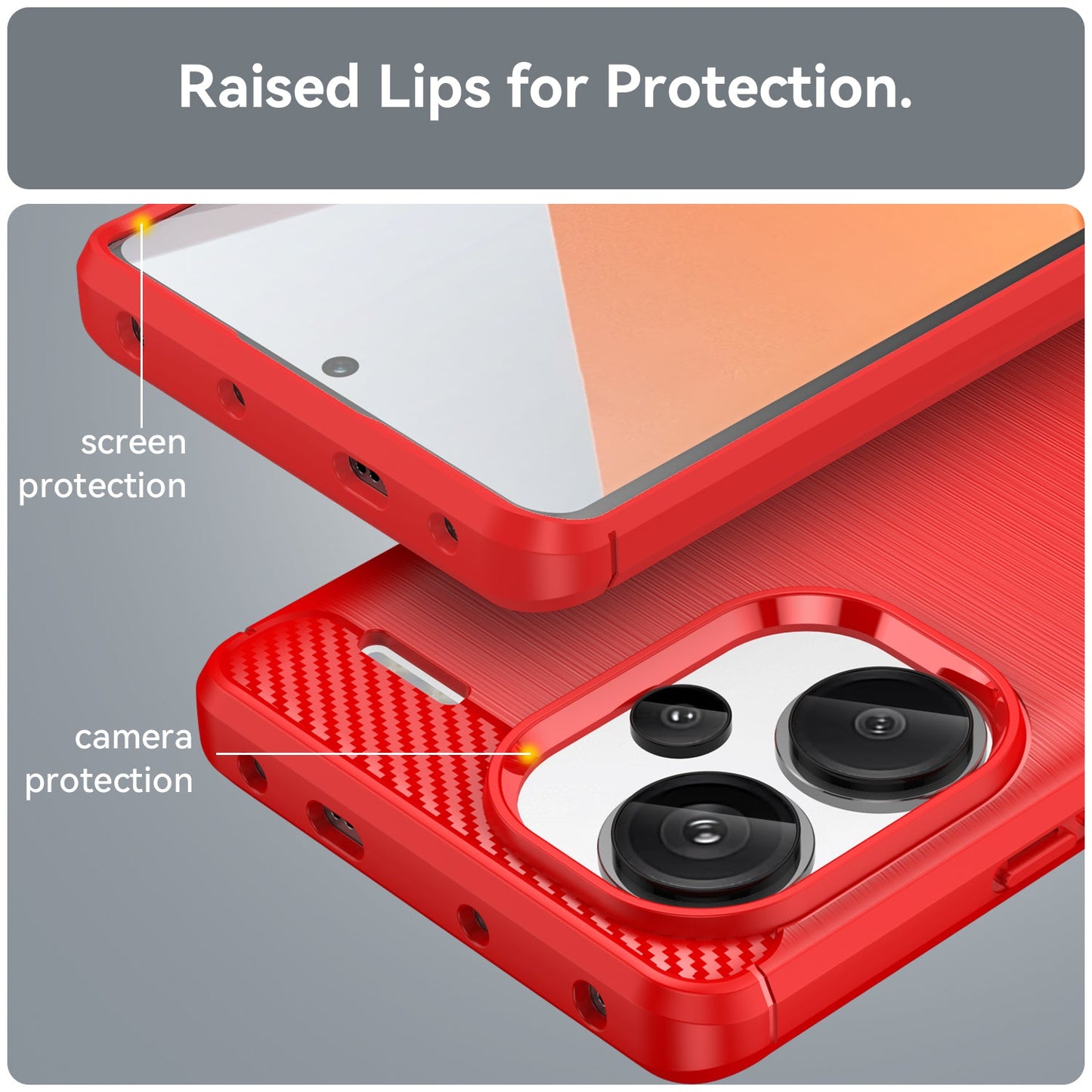 Xiaomi Redmi Note 13 Pro+ 5G Carbon Fibre Case [Red]