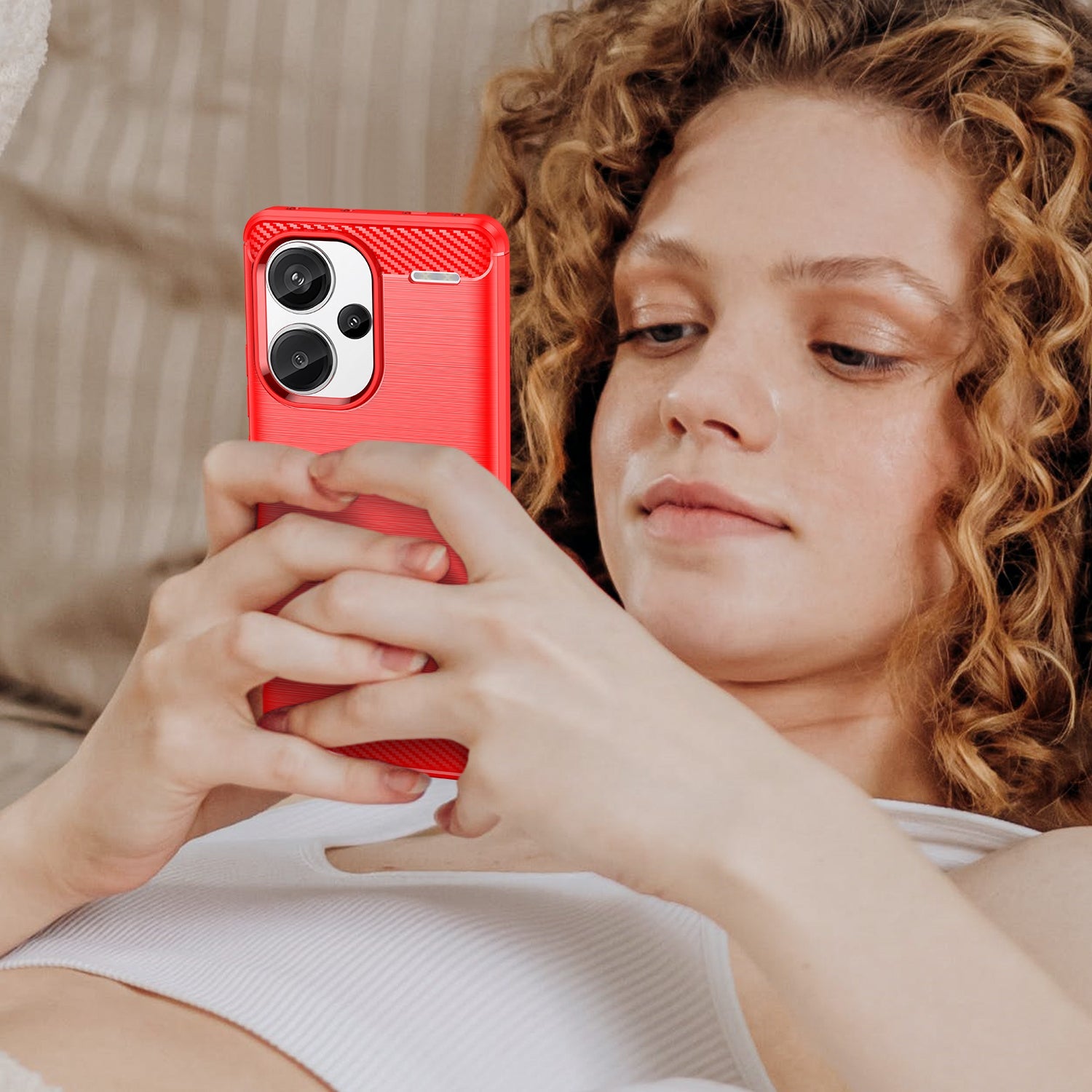Xiaomi Redmi Note 13 Pro+ 5G Carbon Fibre Case [Red]