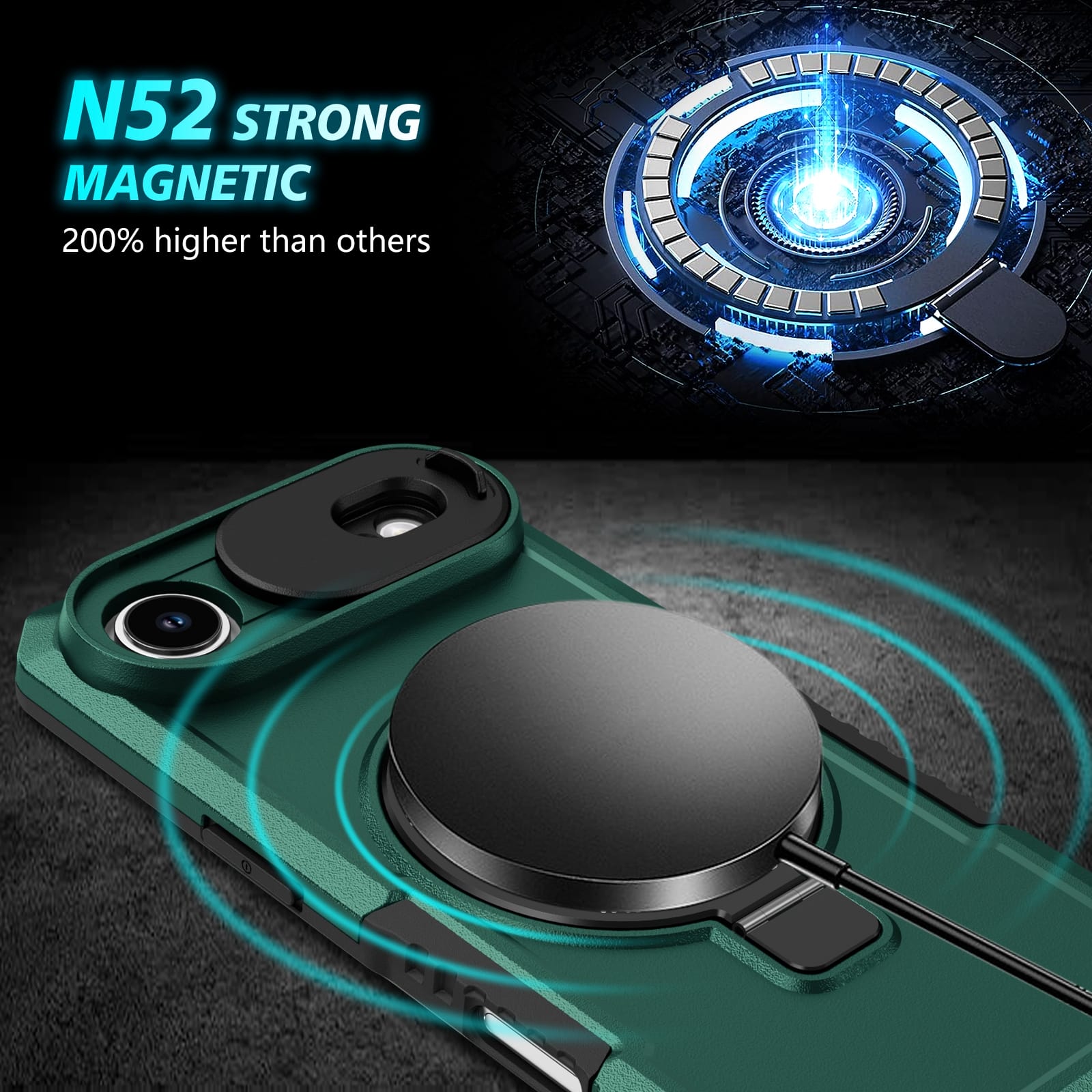 Iphone 17 Air Magsafe Sliding Cover Case [Teal]