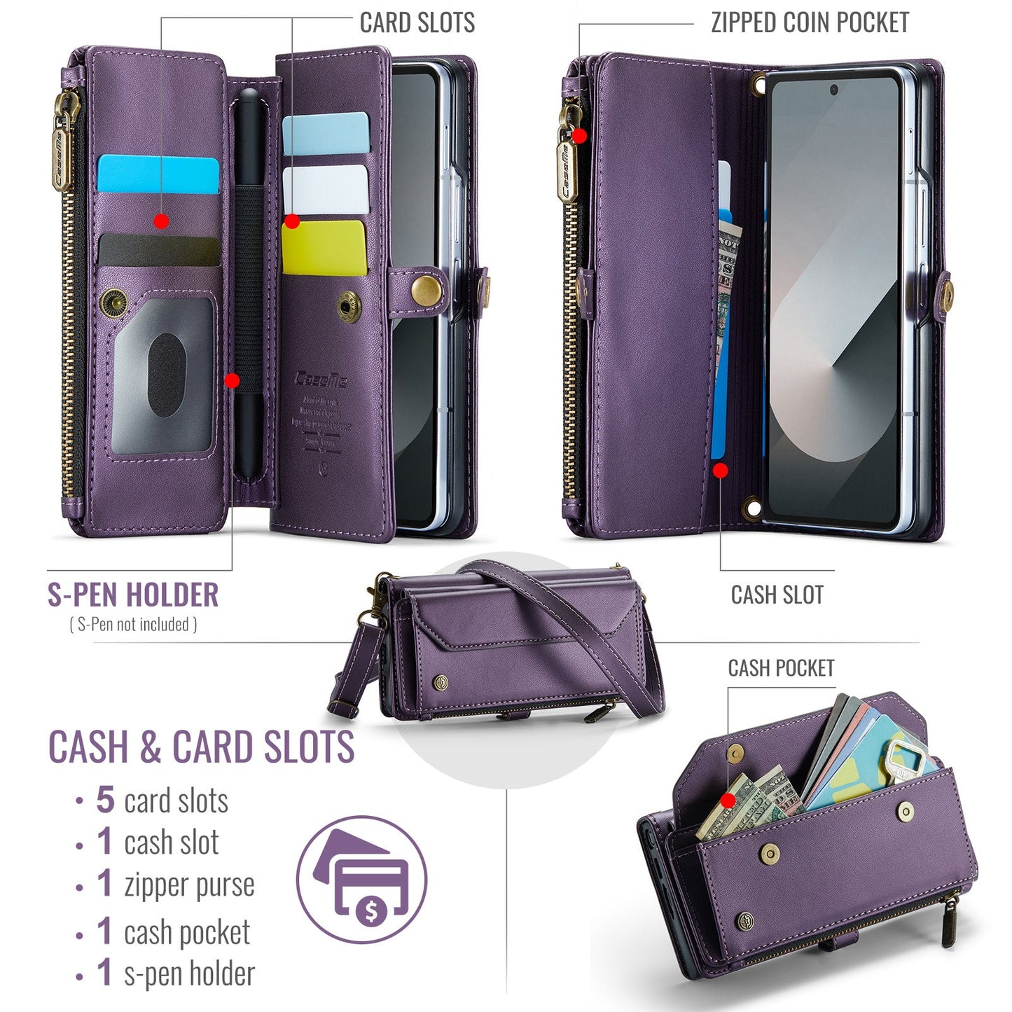 Samsung Galaxy Z Fold 6 Crossbody Wallet [Purple]