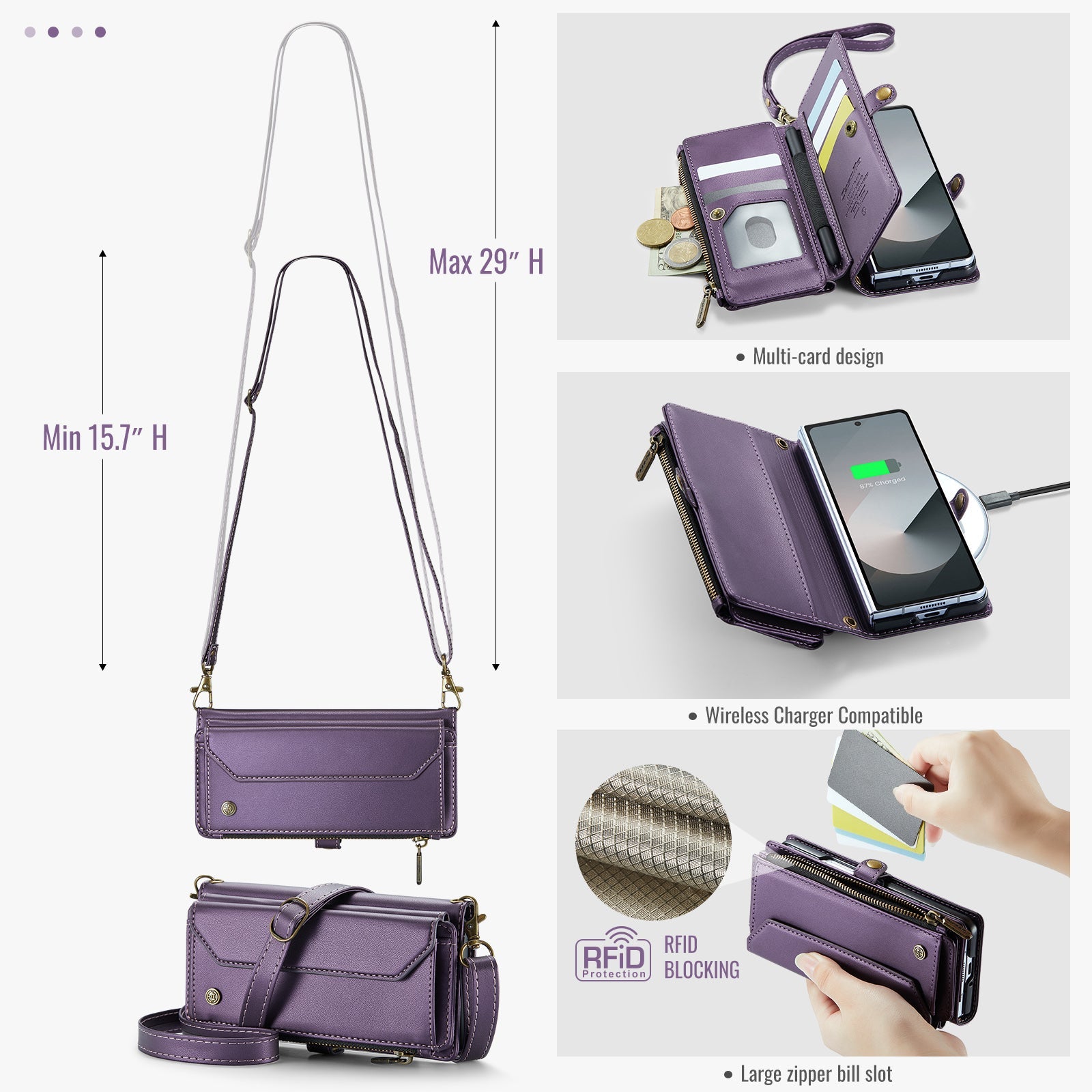 Samsung Galaxy Z Fold 6 Crossbody Wallet [Purple]